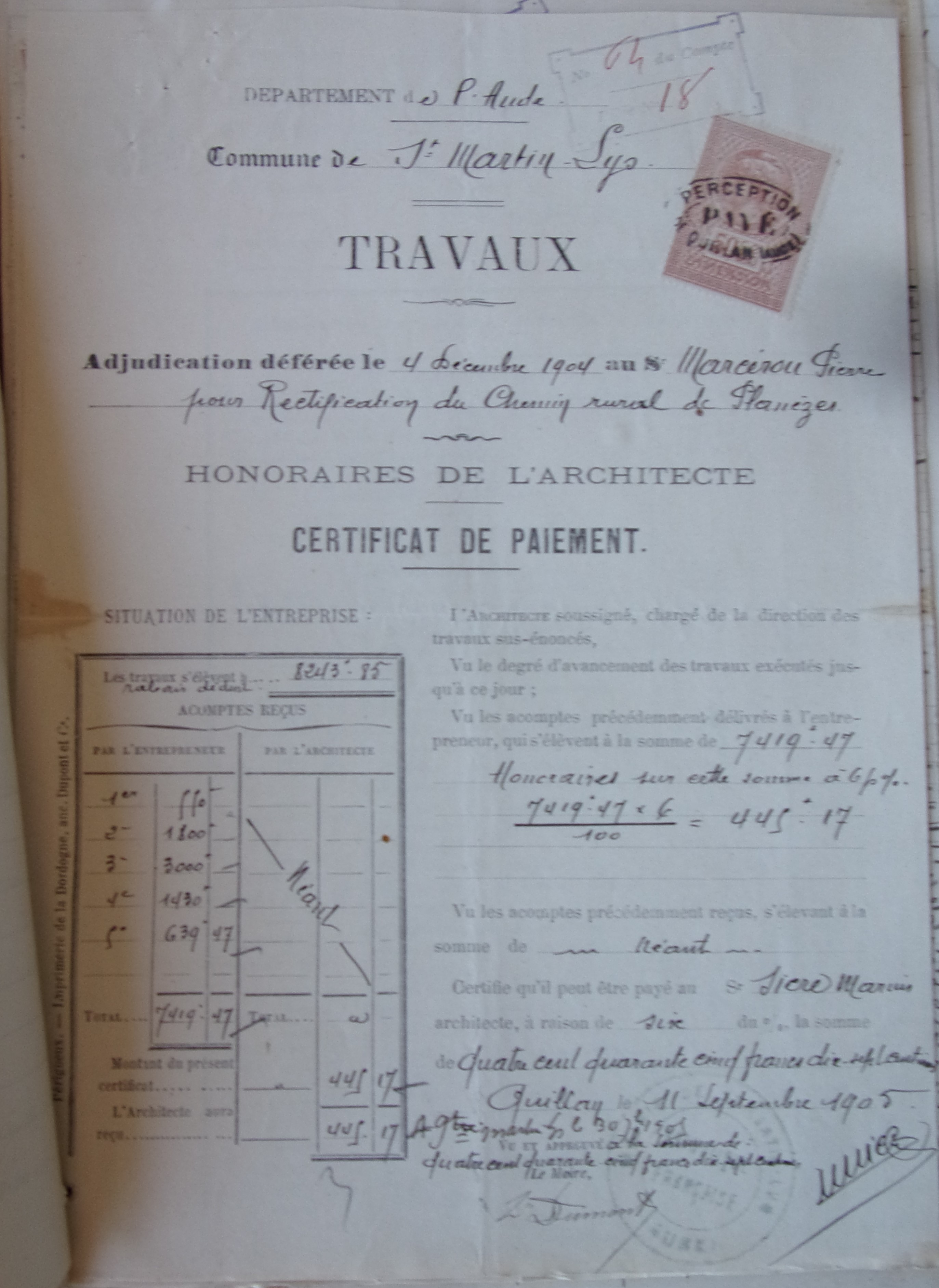 19050911 Honoraires architecte Construction chemin rural de Planèze p1 100_8837