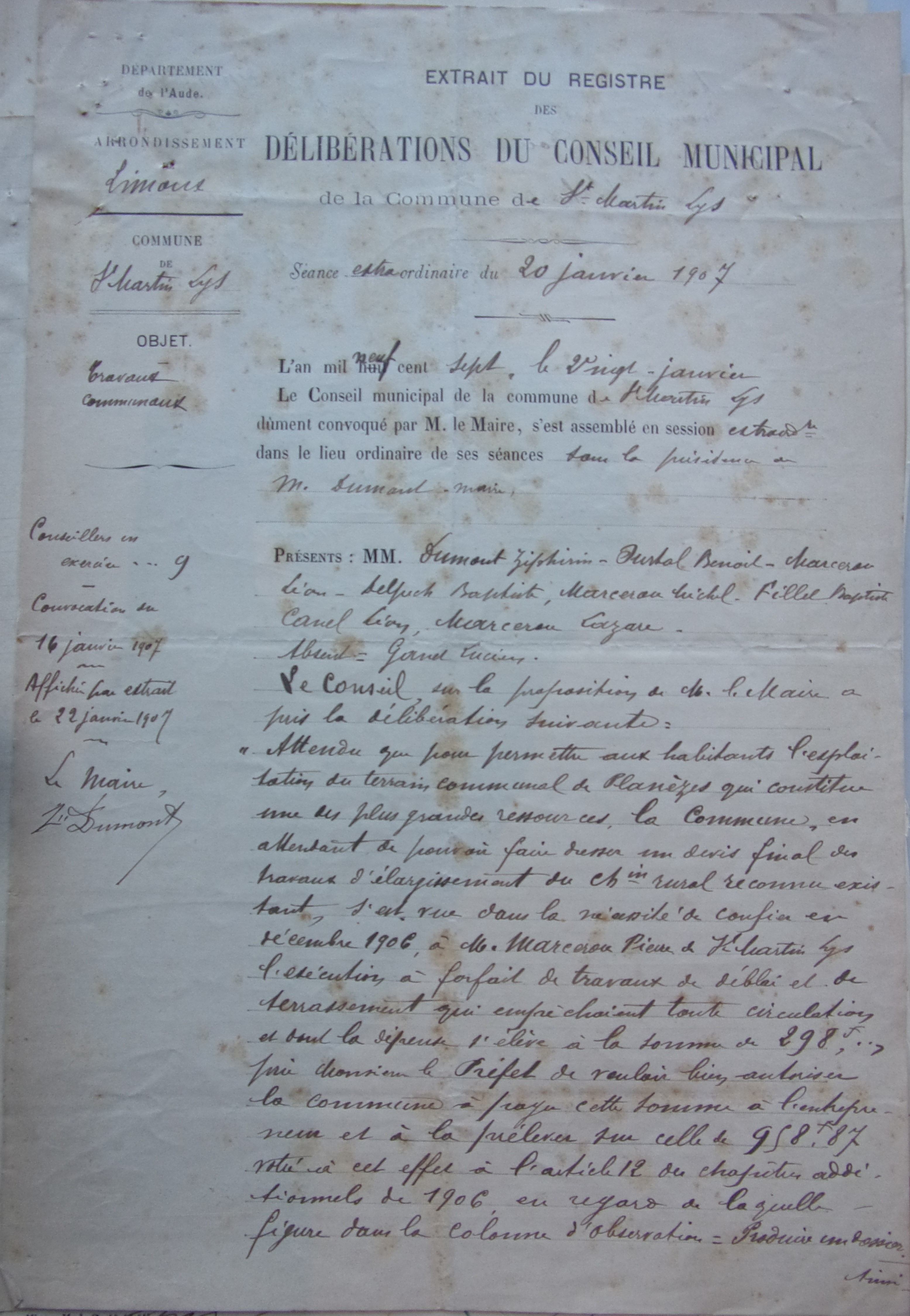 19070120 délibération conseil Travaux communaux planèses p1 100_4894