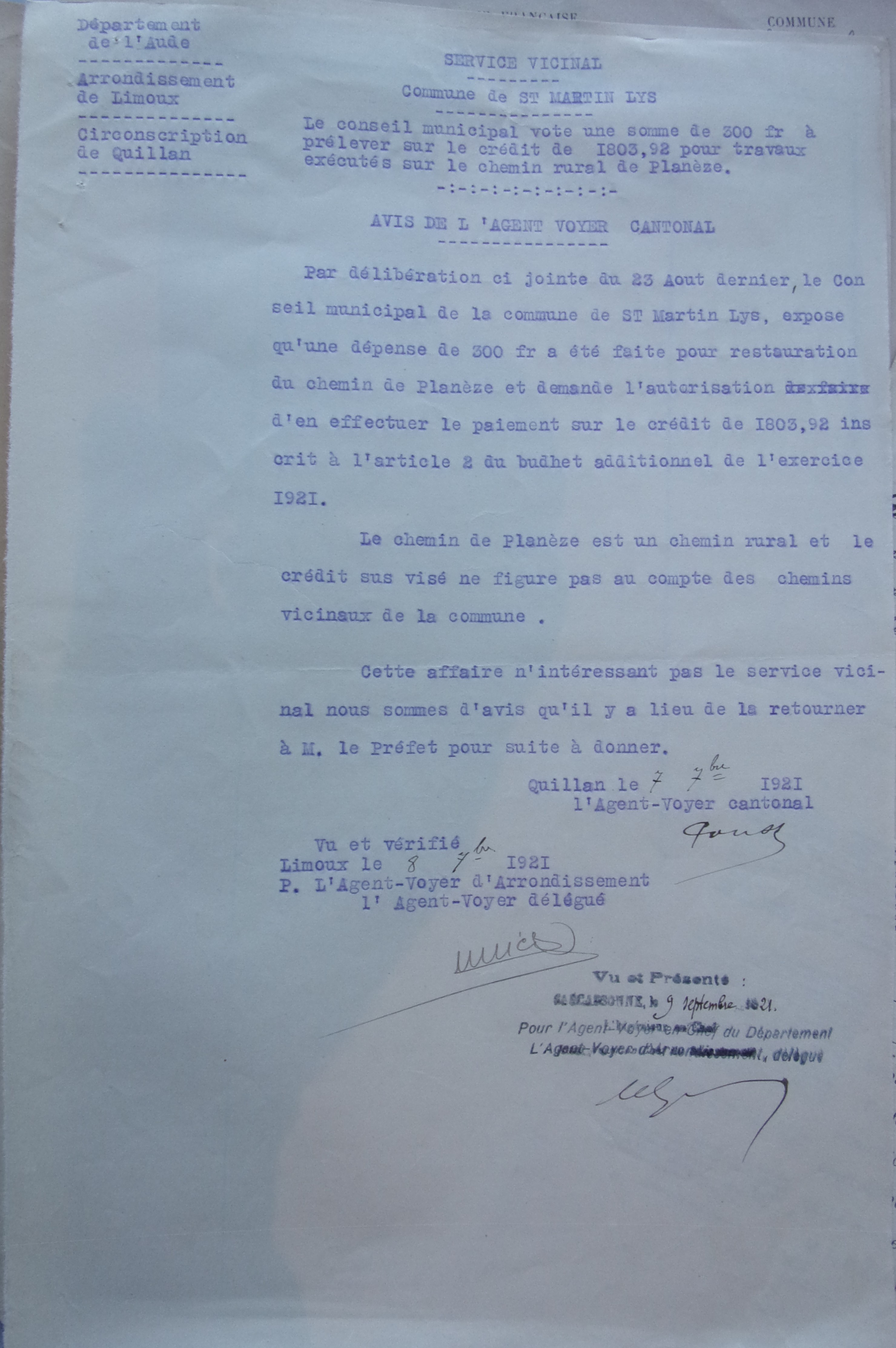 19210908 Avis de l'agent voyer sur travaux sur chemin rural de Planèze 100_4915