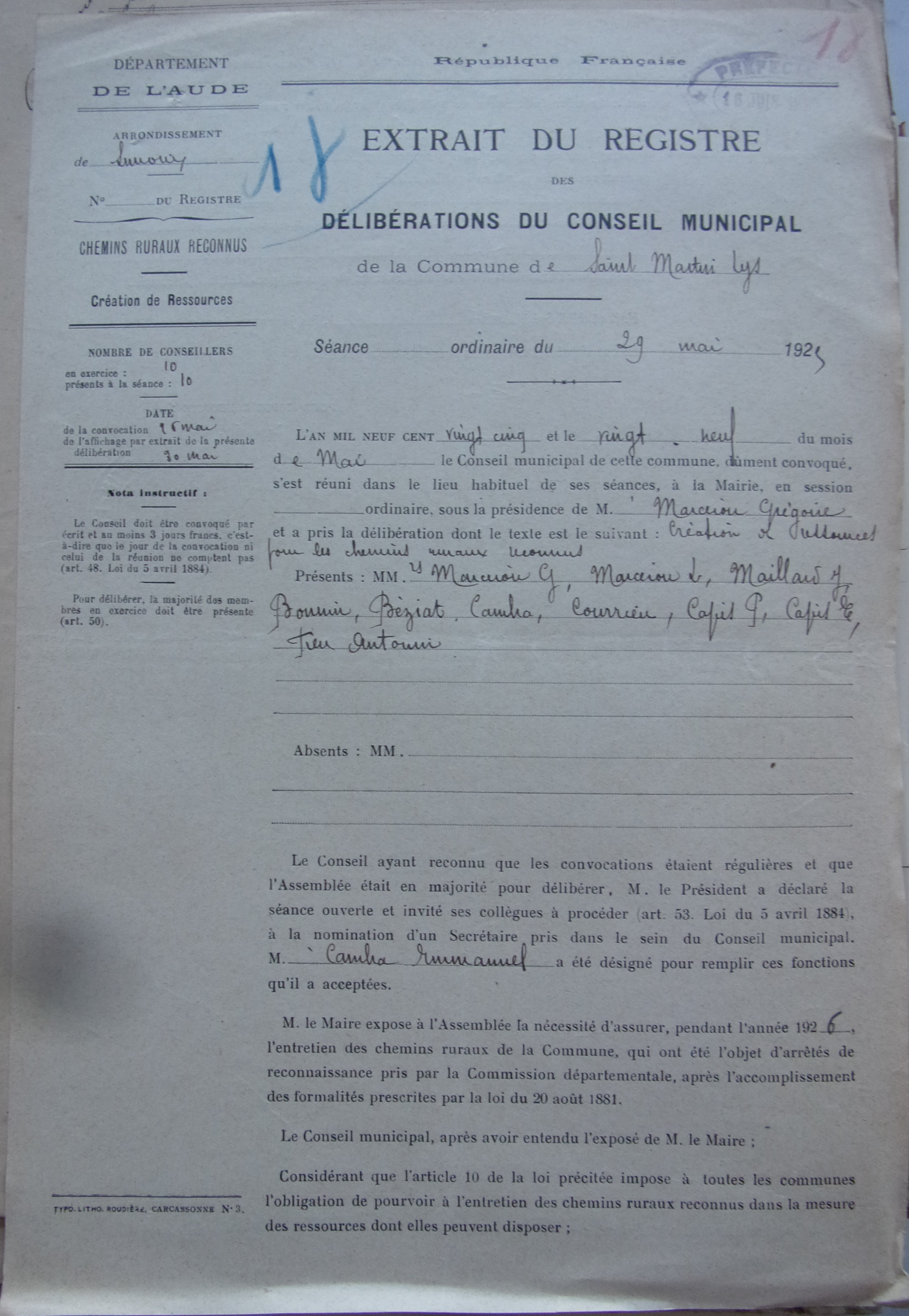 19250529 délibération conseil Taxe pour chemin vicinaux P1 100_9071