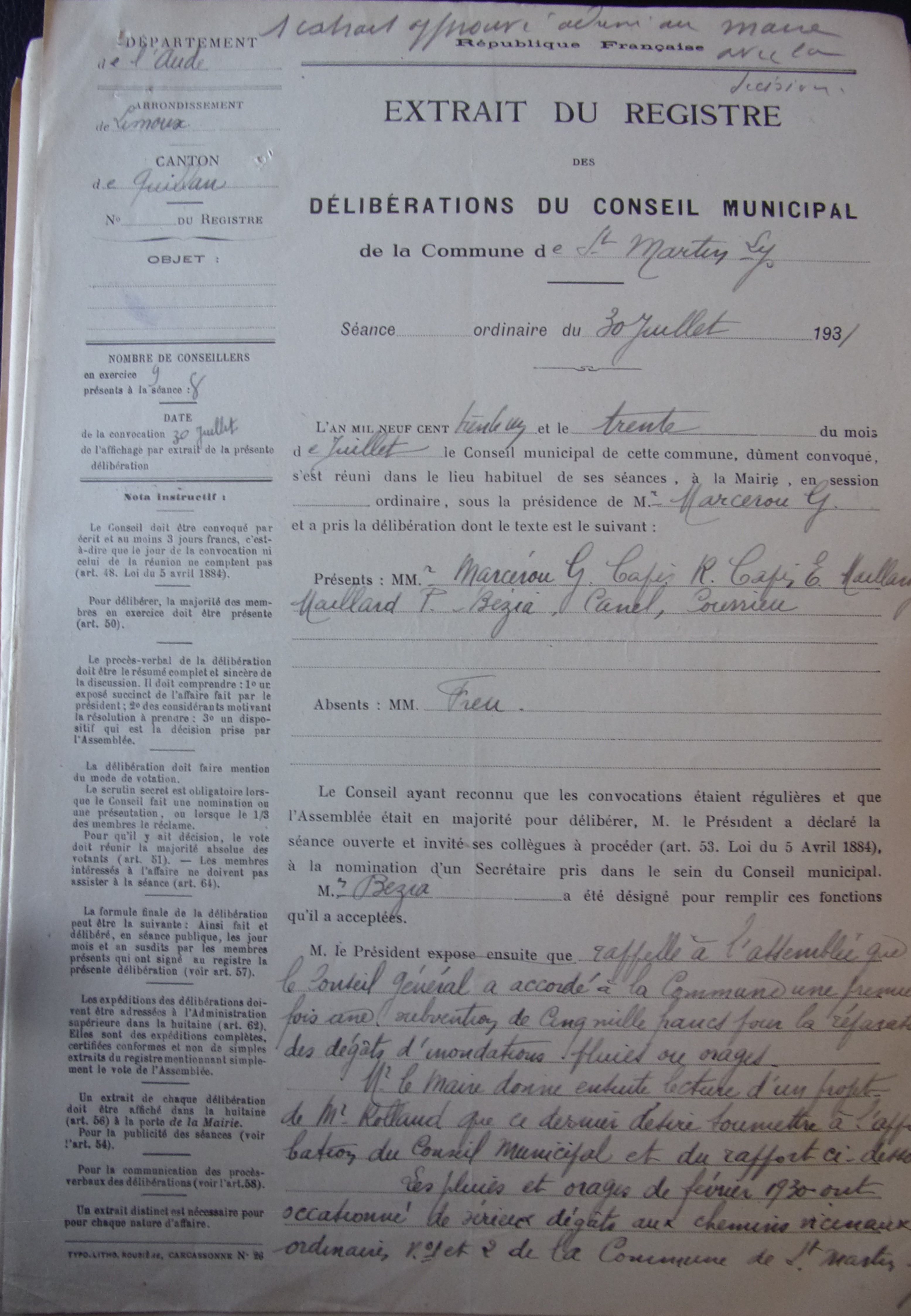 19310730 délibération conseil Réparations des chemins viscinaux p1 100_9017