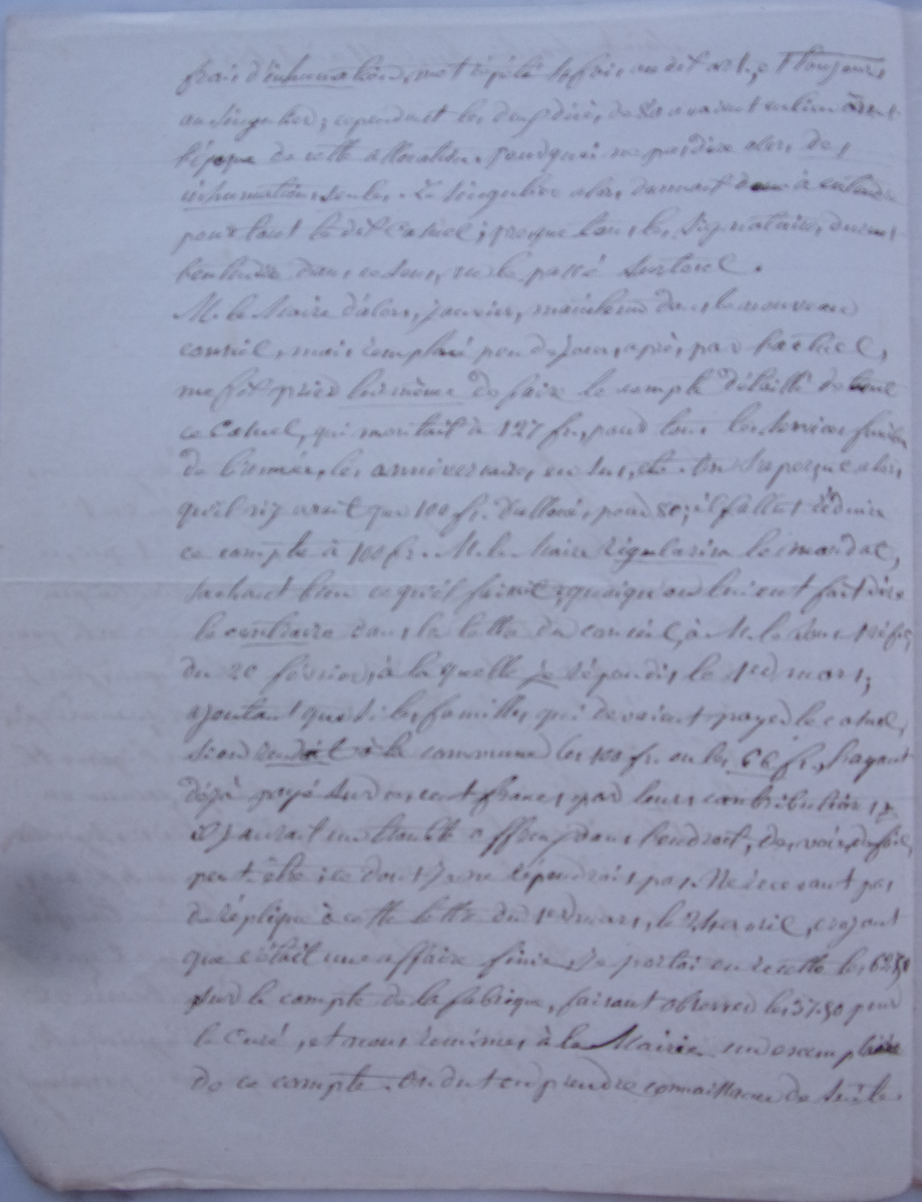 11 août 1881 - Lettre du curé à l'évêque pour justifier son refus de payer ces 66 francs p2