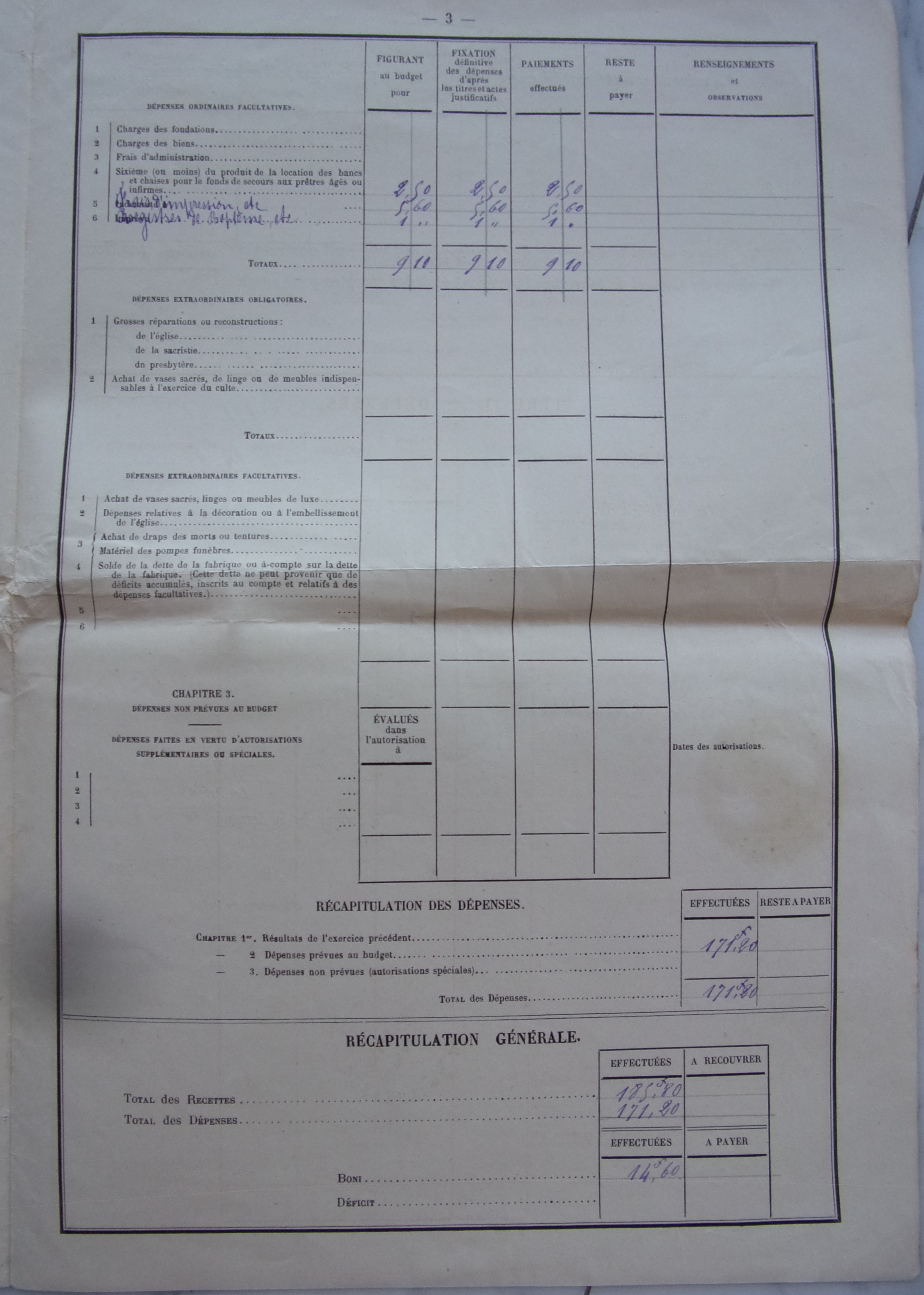 17 avril 1887 - Comptes de 1886 de la fabrique de l'église de Saint Martin p3