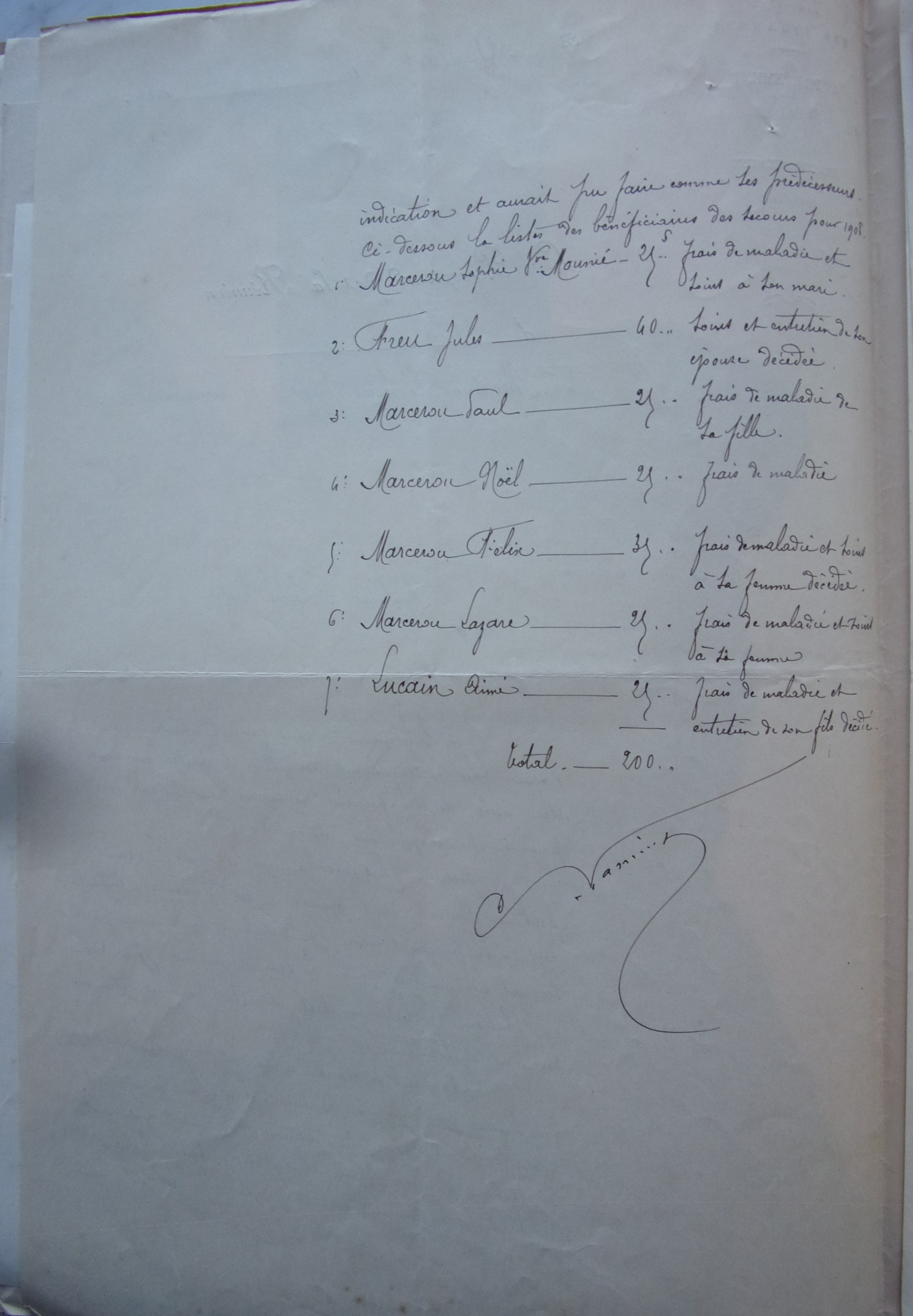 04 février 1909 - Courrier du Percepteur de la réunion de Quillan à Sous-Préfet - réponse à la réclamation des habitants - tradition de donner aux familles ayant un défunt p2