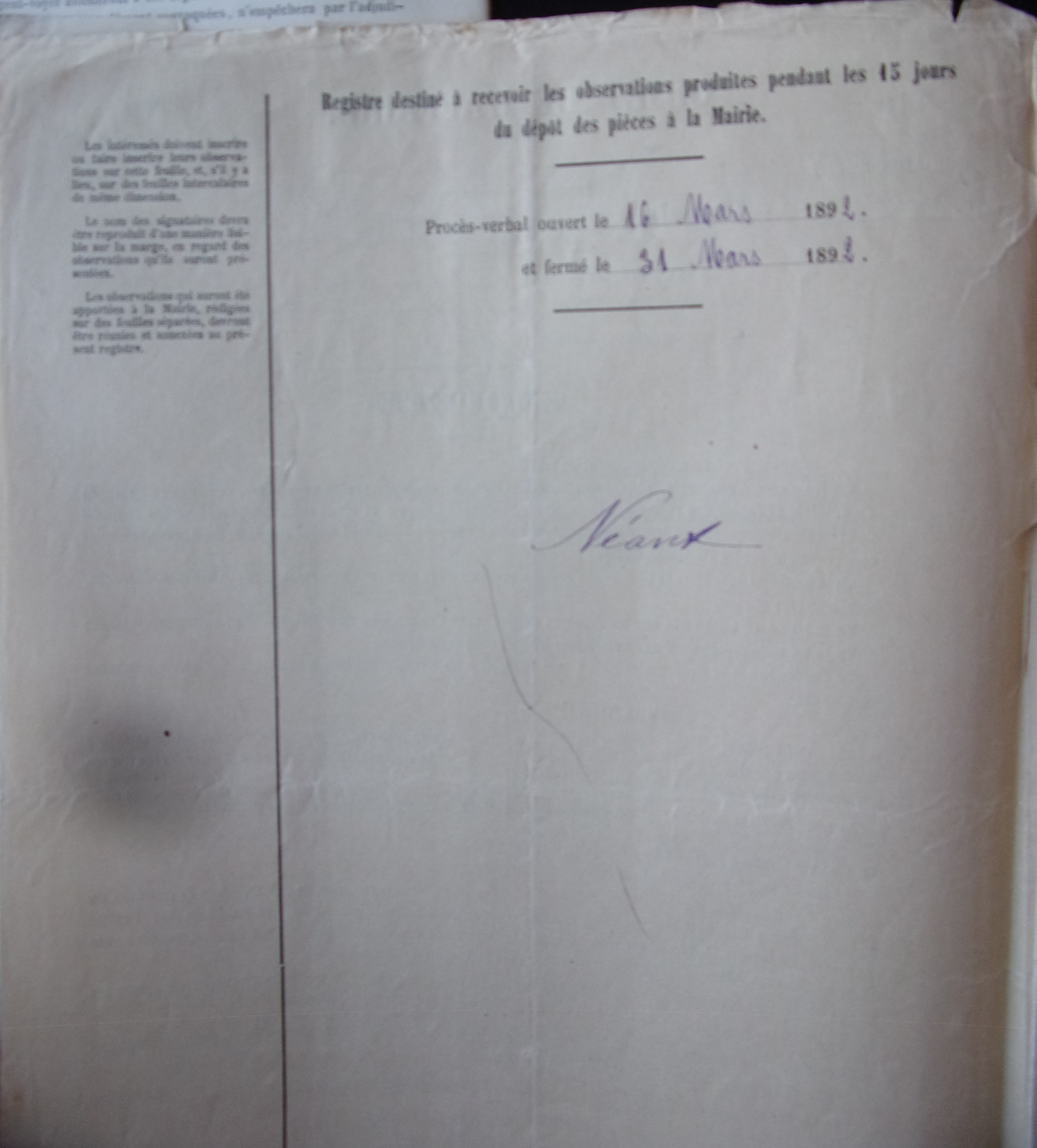 18920307 Enquête Chemins Vicinaux Ordinaire 2 Pont sur ruisseau de La borde p2 100_9475