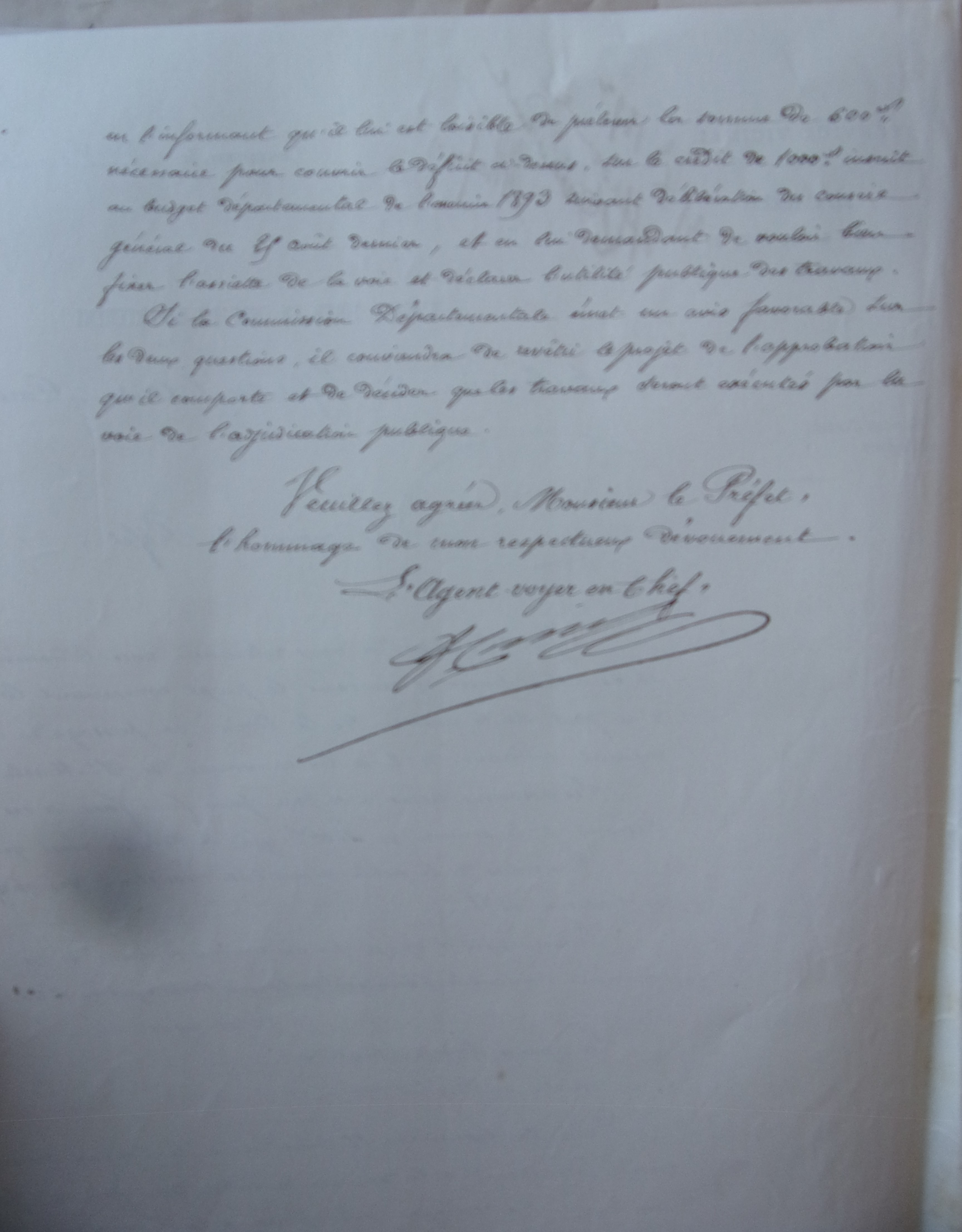 18921203 agent voyer en chef au Préfet Chemins Vicinaux Ordinaire 2 Pont sur ruisseau de La borde p2 100_9473