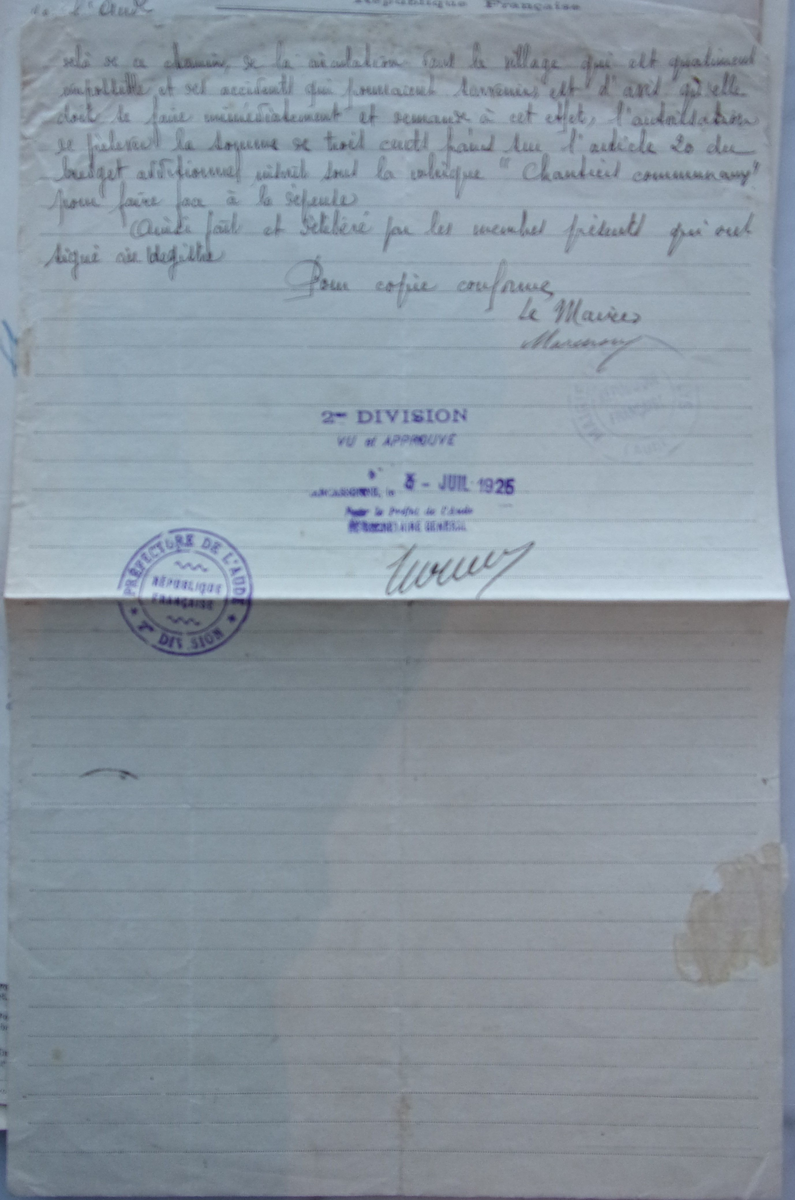 19250630 délibération conseil Construction d'un mur de soutènement p2 100_4961