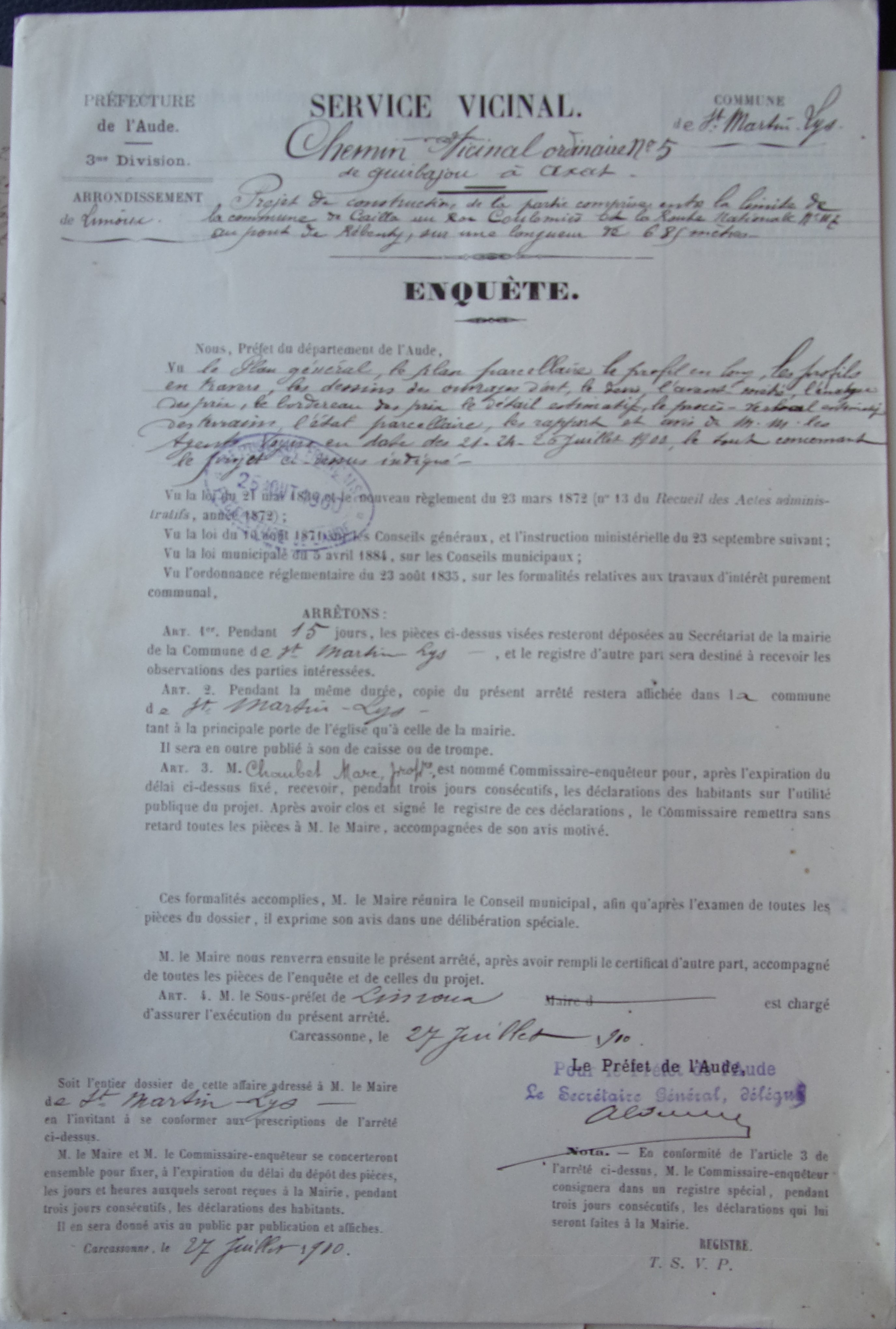 19000727 Enquête Chemin vicinal 5 Quirbajou Axat p1d 100_9441