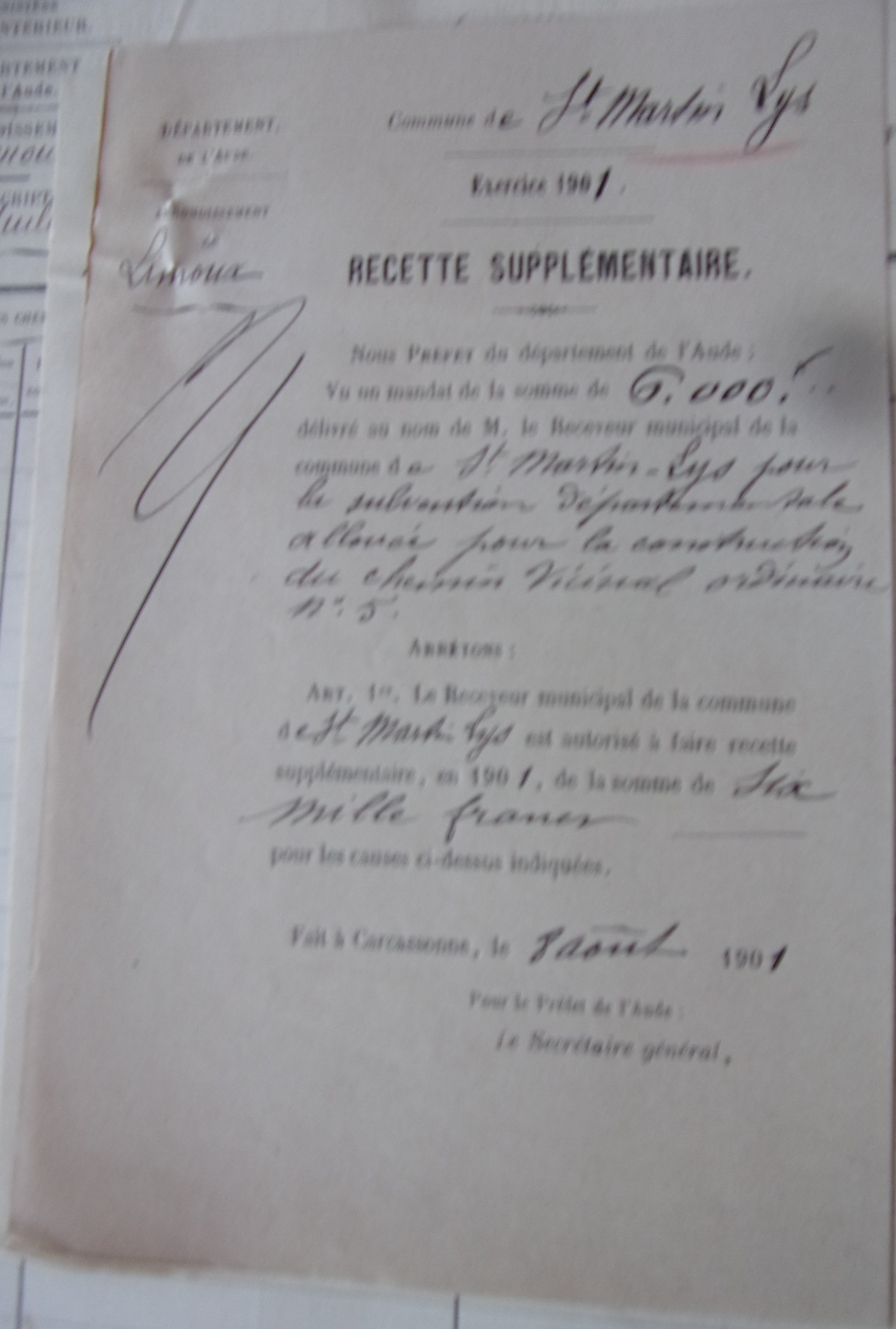 19010808 Recette suppémentaire Chemin vicinal 5 Quirbajou Axat p1 100_9422