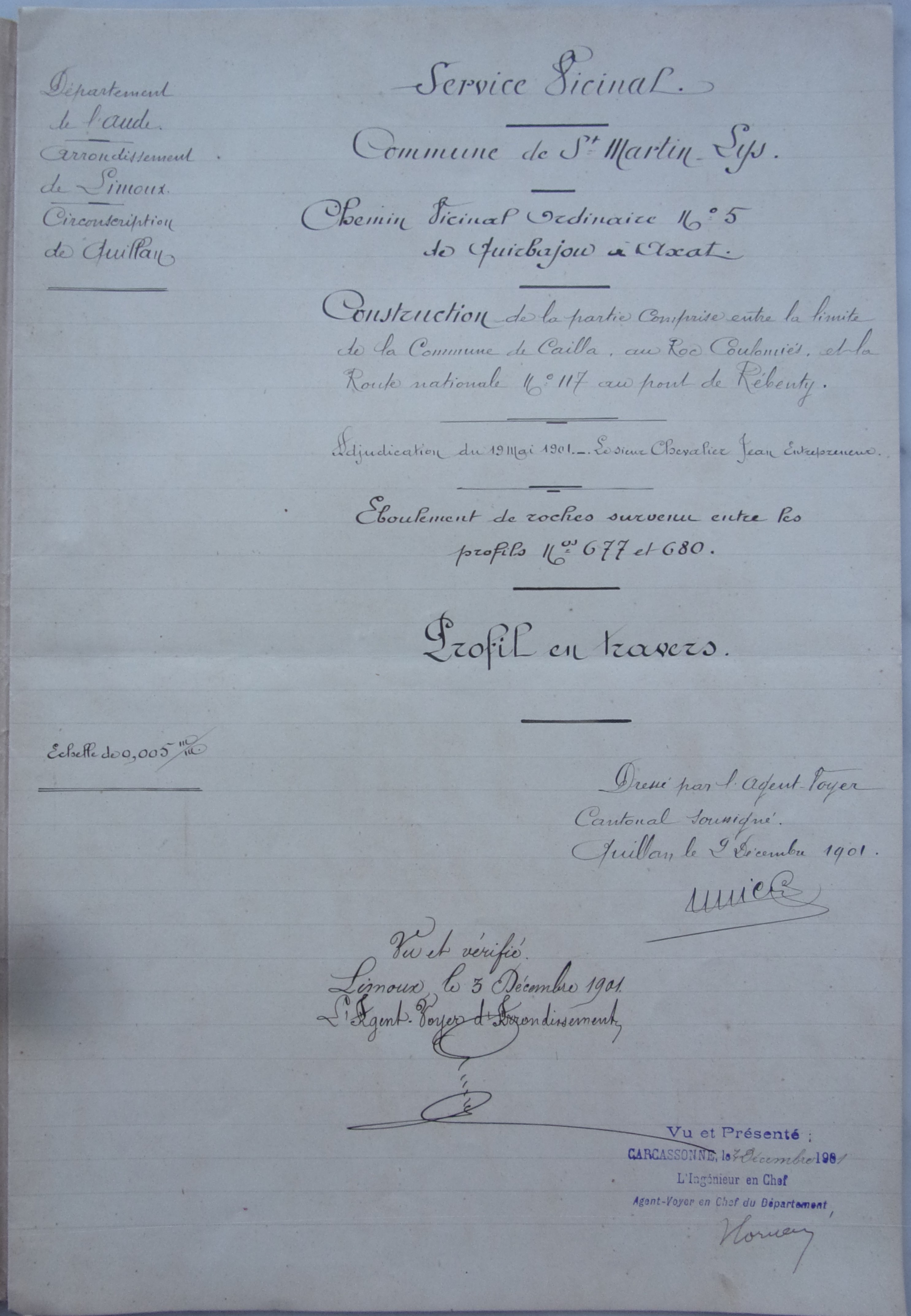 19011202  Profil en travers Chemin vicinal 5 Quirbajou Axat p1 100_9416