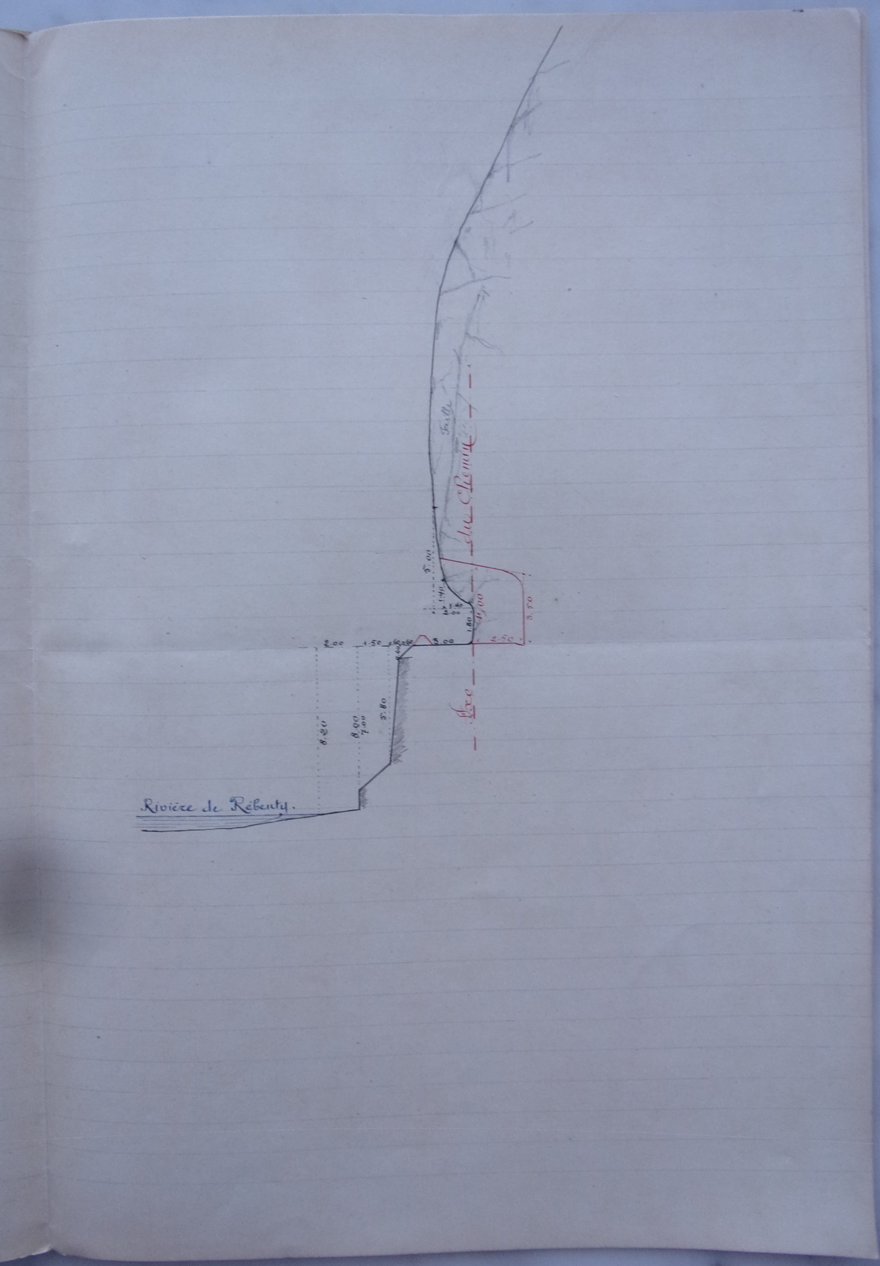 19011202  Profil en travers Chemin vicinal 5 Quirbajou Axat p2 100_9417