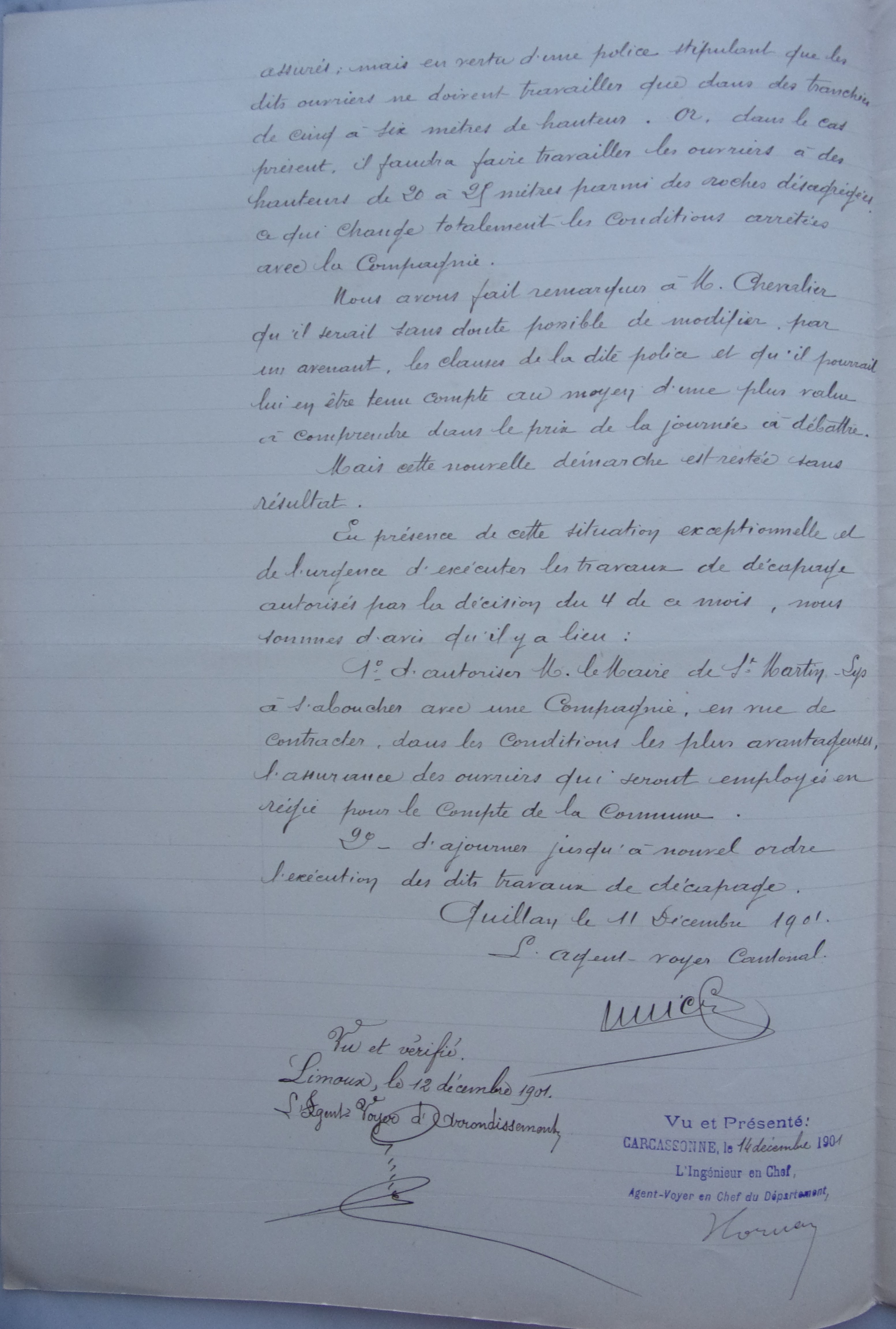 19011211  Propositions de l'agent voyer cantonal  Chemin vicinal 5 Quirbajou Axat p2 100_9410