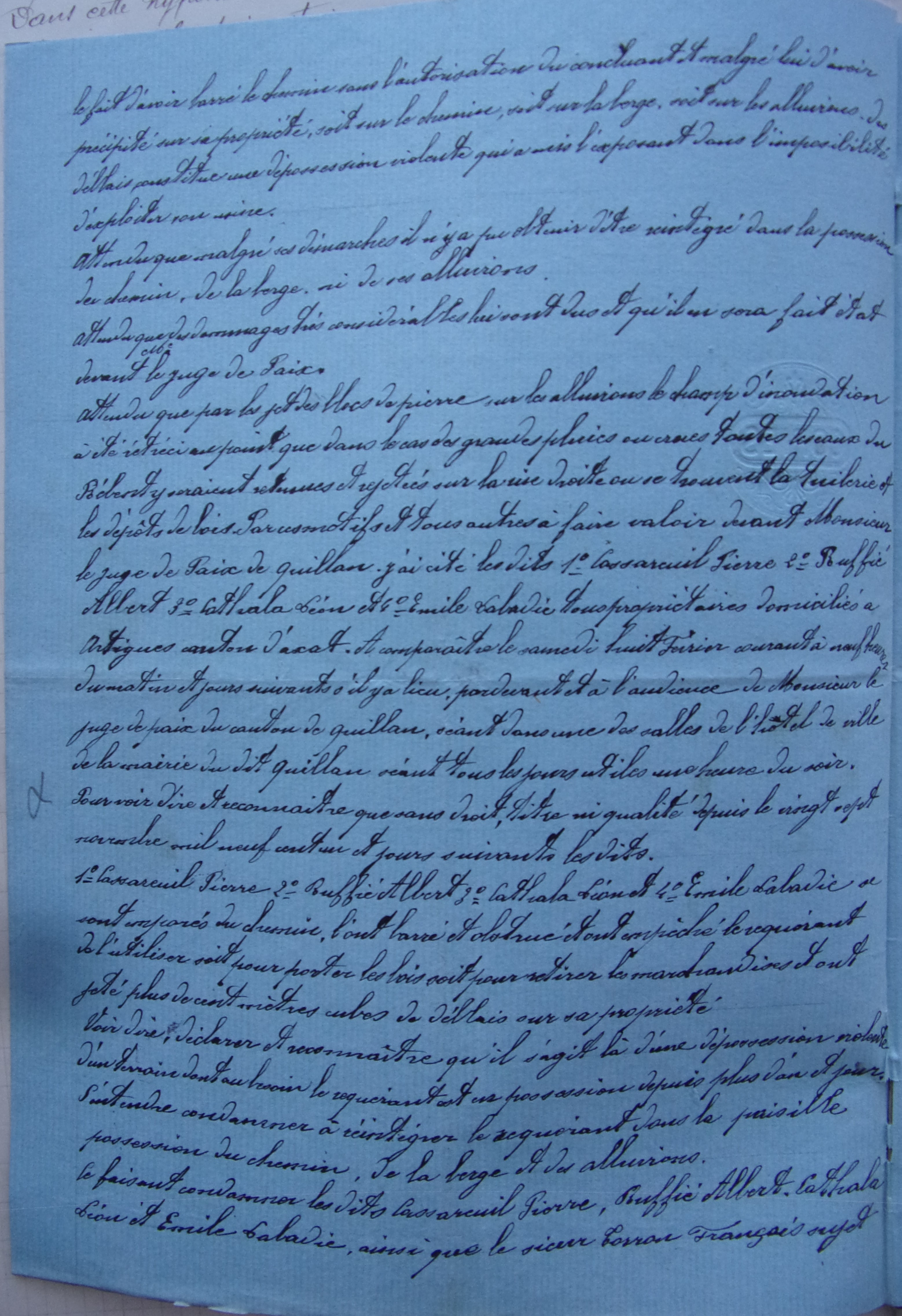 19020205 juge de paix  Travaux chemin vicinal 5 quirbajou axat indemnisation Dumont p2 100_9358