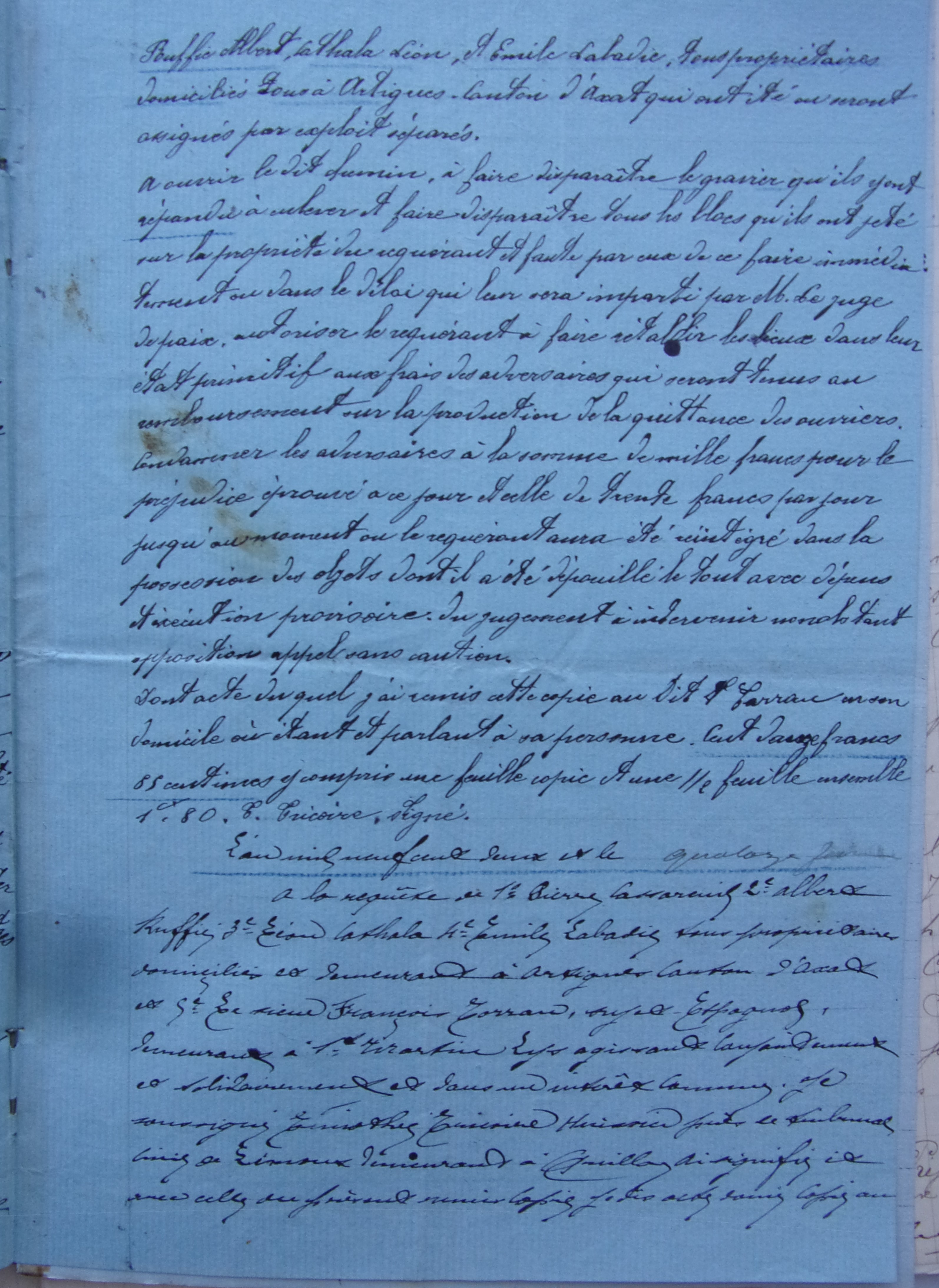 19020206 juge de paix  Travaux chemin vicinal 5 quirbajou axat indemnisation Dumont p3 100_9362