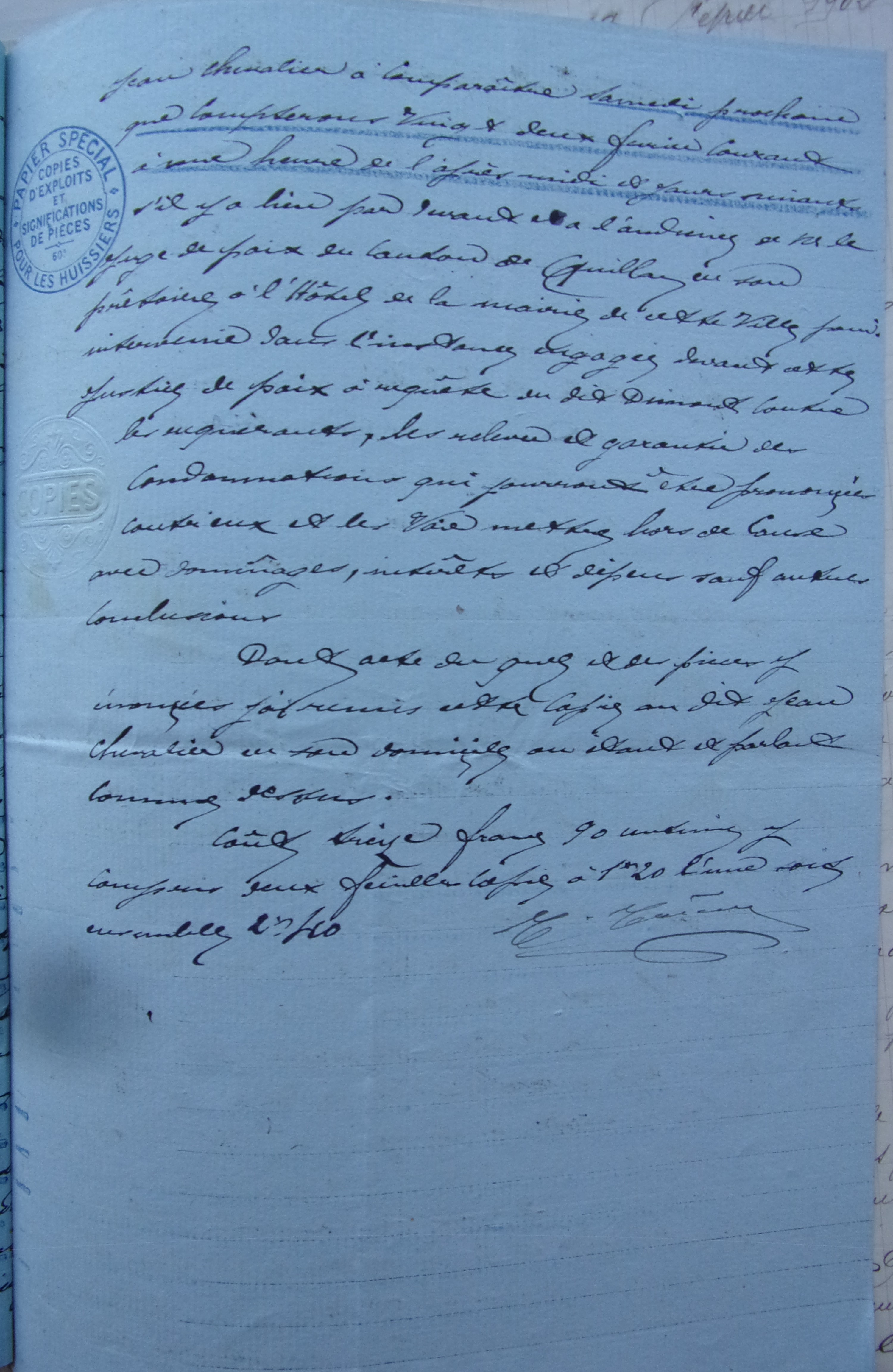 19020206 juge de paix  Travaux chemin vicinal 5 quirbajou axat indemnisation Dumont p7 100_9366
