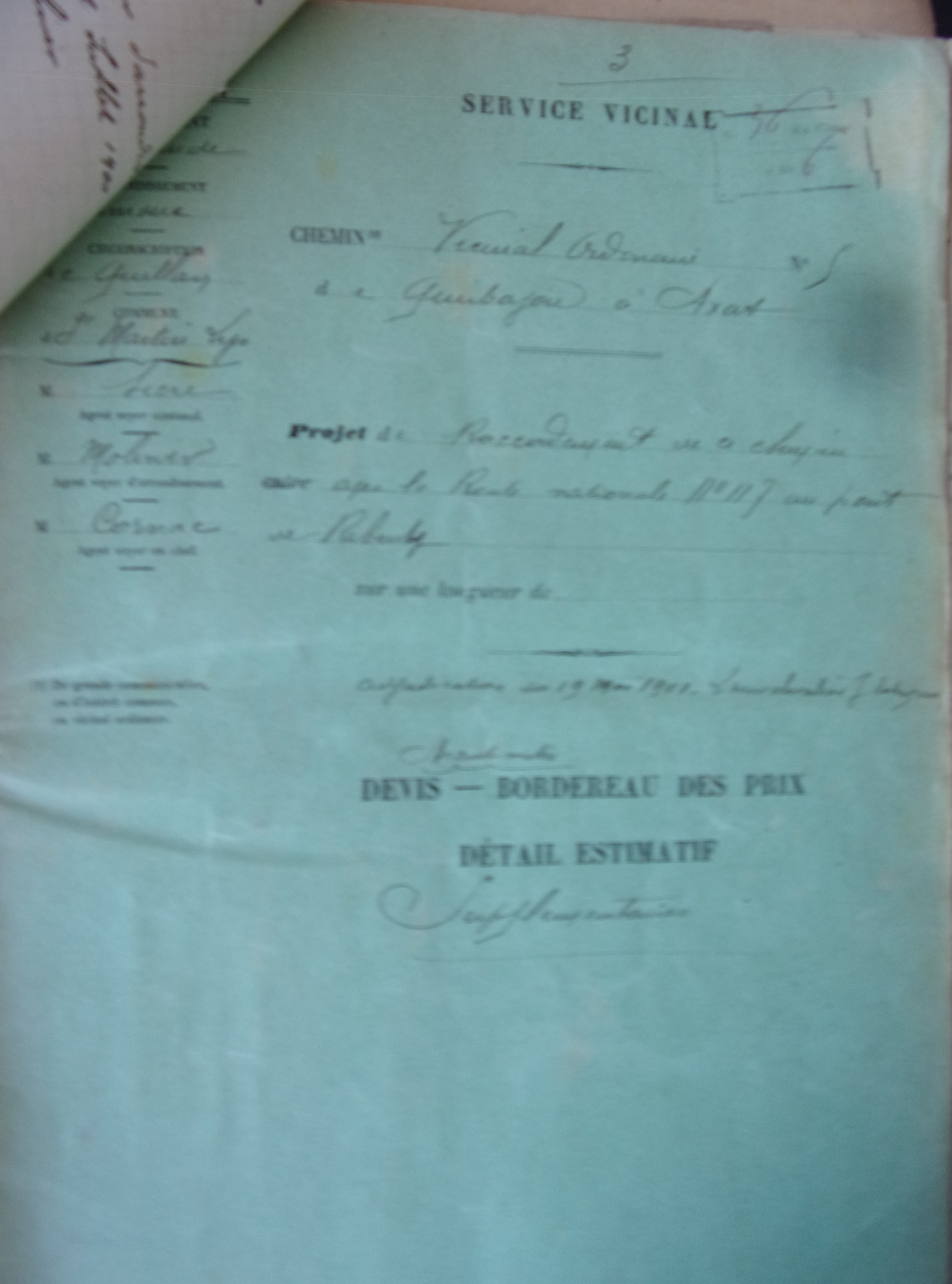19020216 Devis Bordereau prix Détail estimatif Construction chemin vicinal 5 quirbajou Axatraccordement à la Route nationale 117 au pont rébenty p1 100_8918