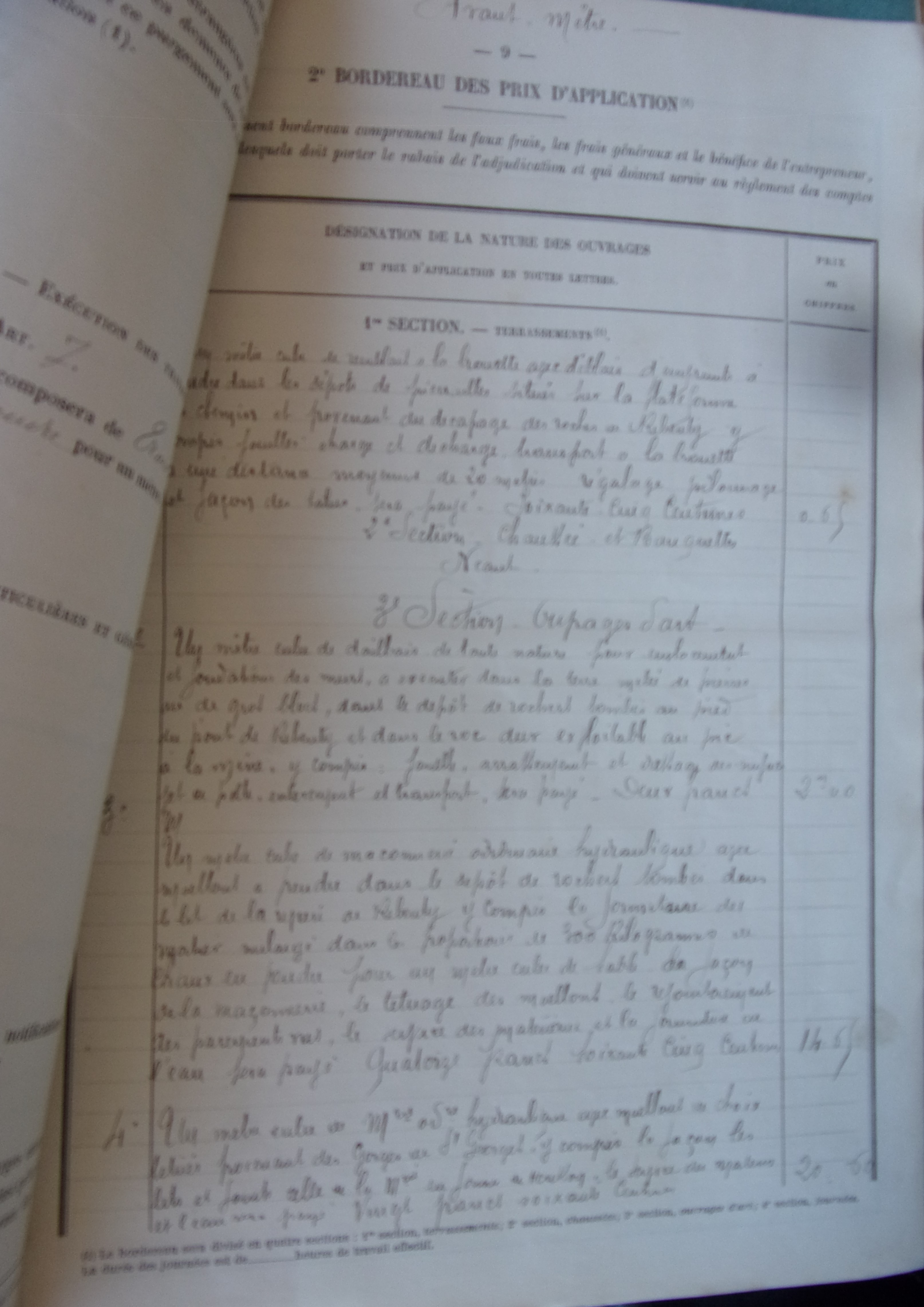 19020216 Devis Bordereau prix Détail estimatif Construction chemin vicinal 5 quirbajou Axatraccordement à la Route nationale 117 au pont rébenty pA 100_8926