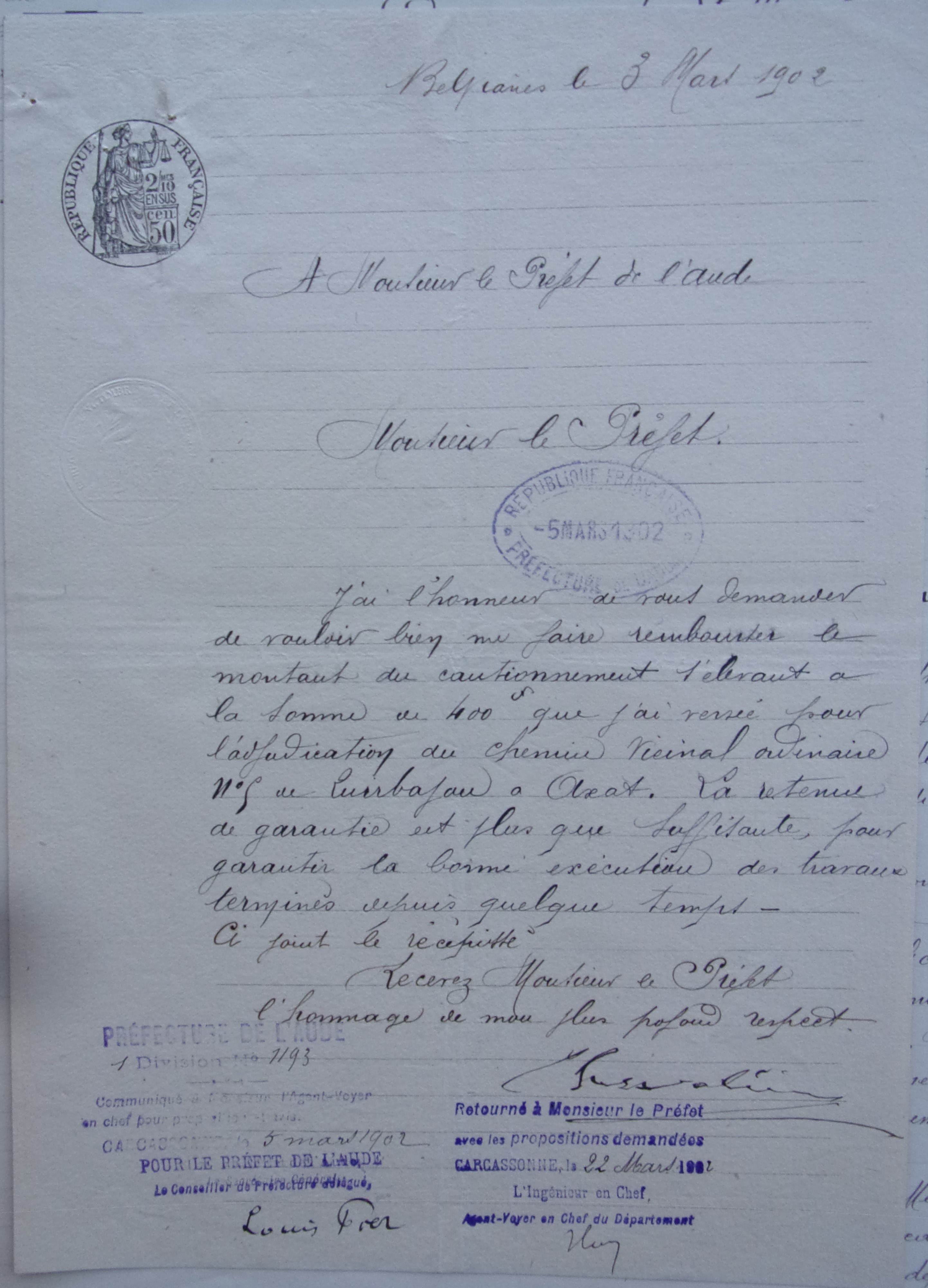 19020303 Chevalier à Préfet Chemin vicinal 5 Quirbajou Axat p1 100_9394