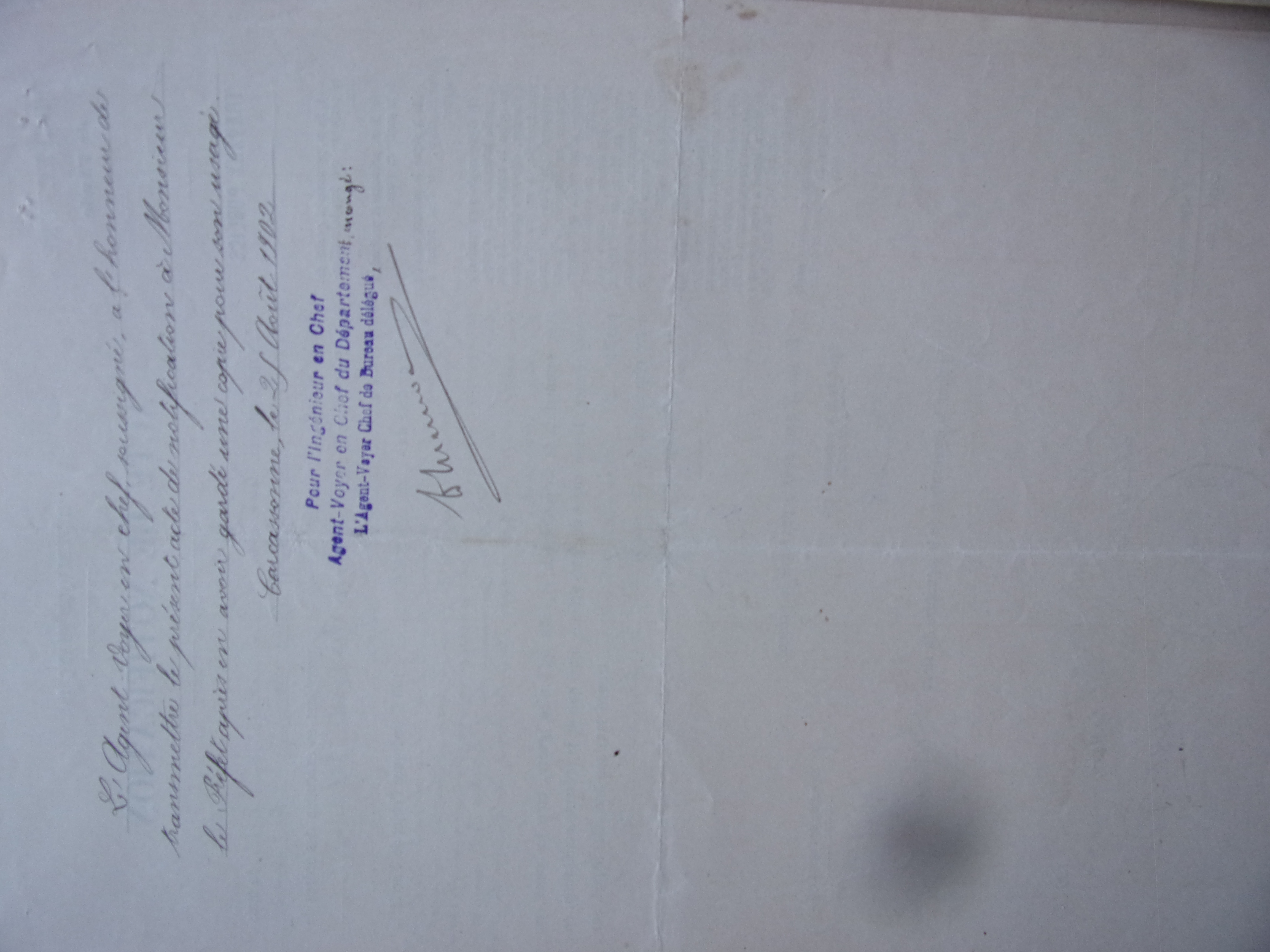 19020814 Acte de notification Dommages causés par travaux sur chemin vicicnal 5 à Dumont P2 100_9350