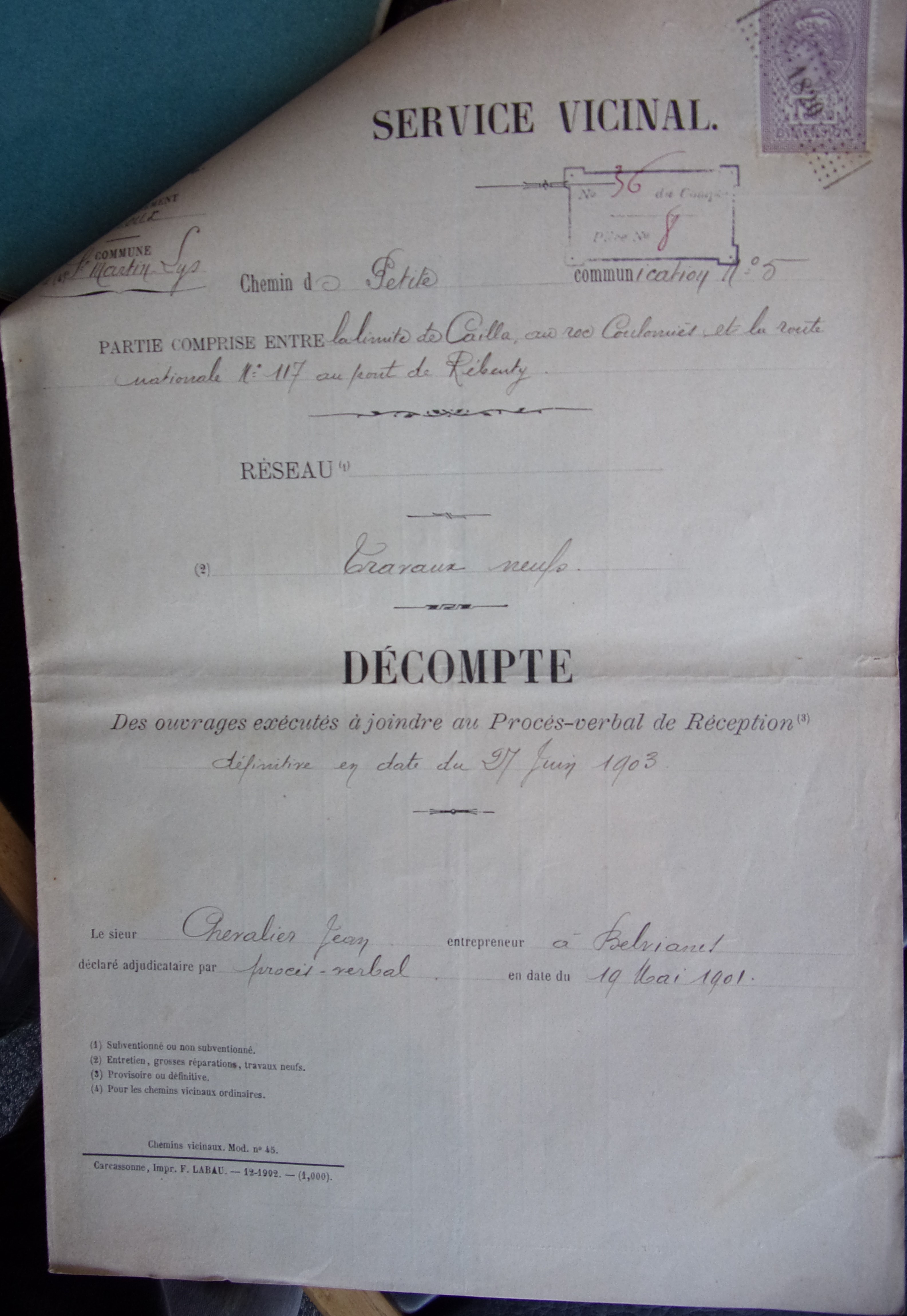 19030627 chemin quirbajou décompte