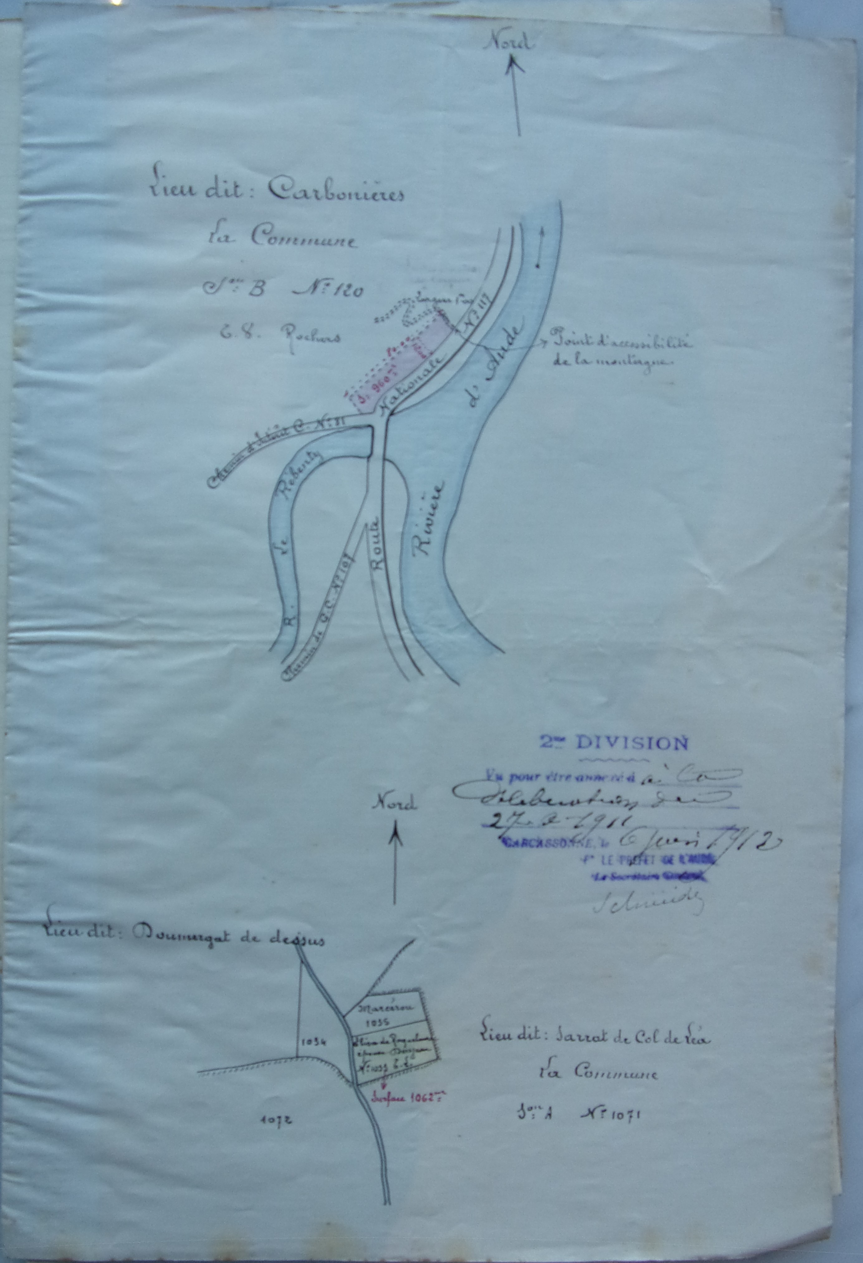 22 décembre 1911 - Plan des lieux Echange de terrain avec Elisa Denjean p2