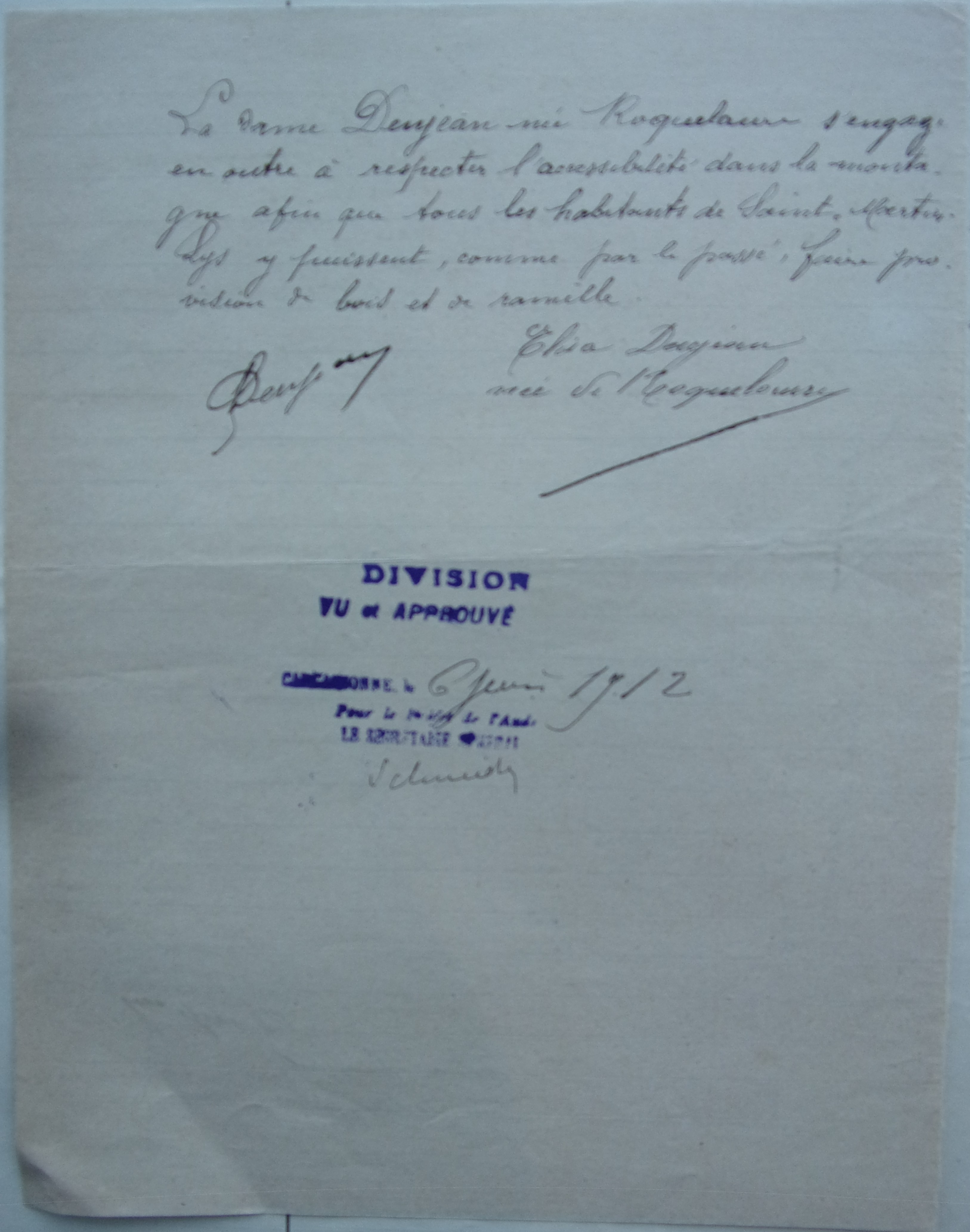 23 décembre 1911 - Proposition d'Elisa Denjean d'échange de terrains p2