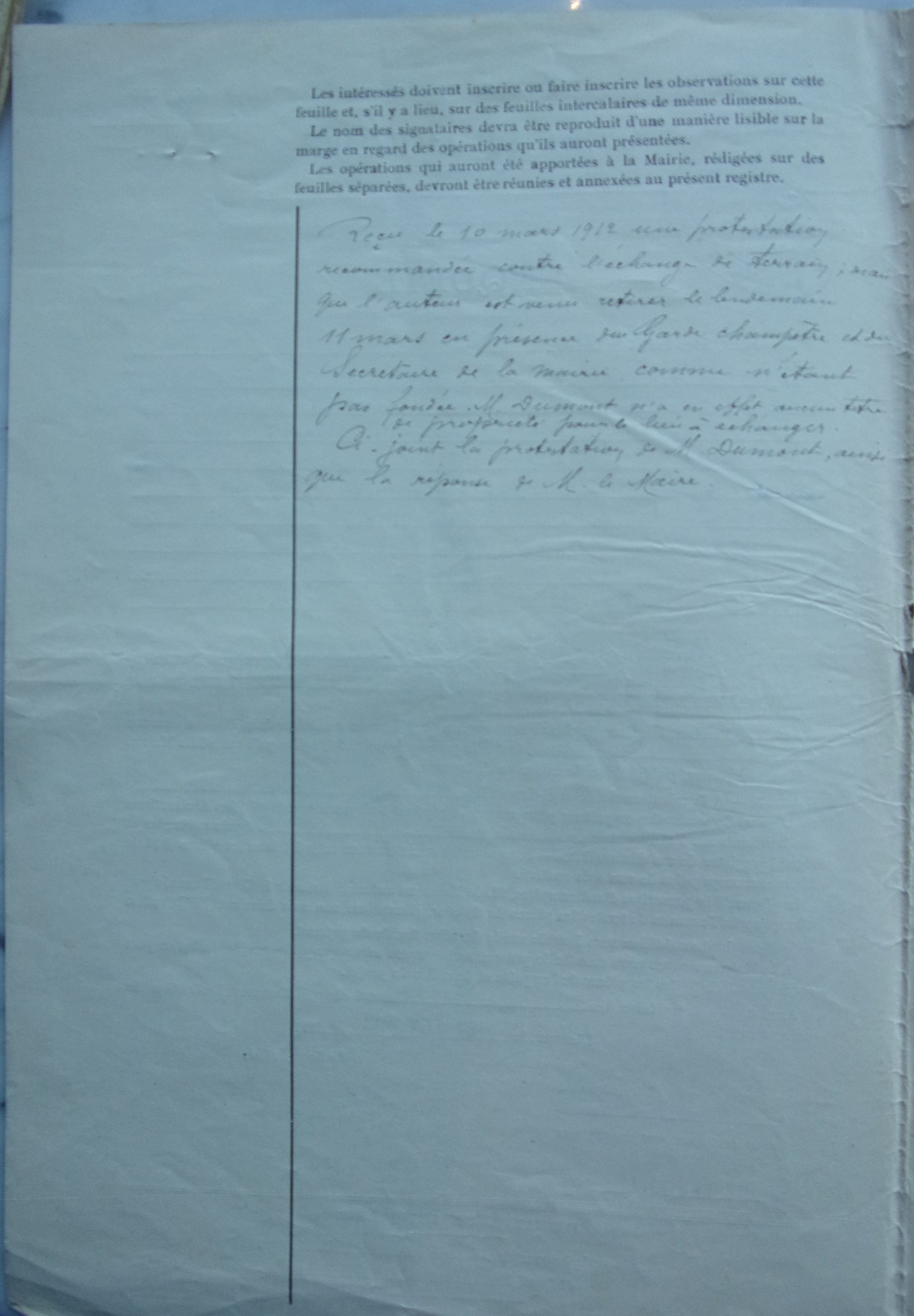 27 février 1912 - Enquête sur un échange de terrain p2