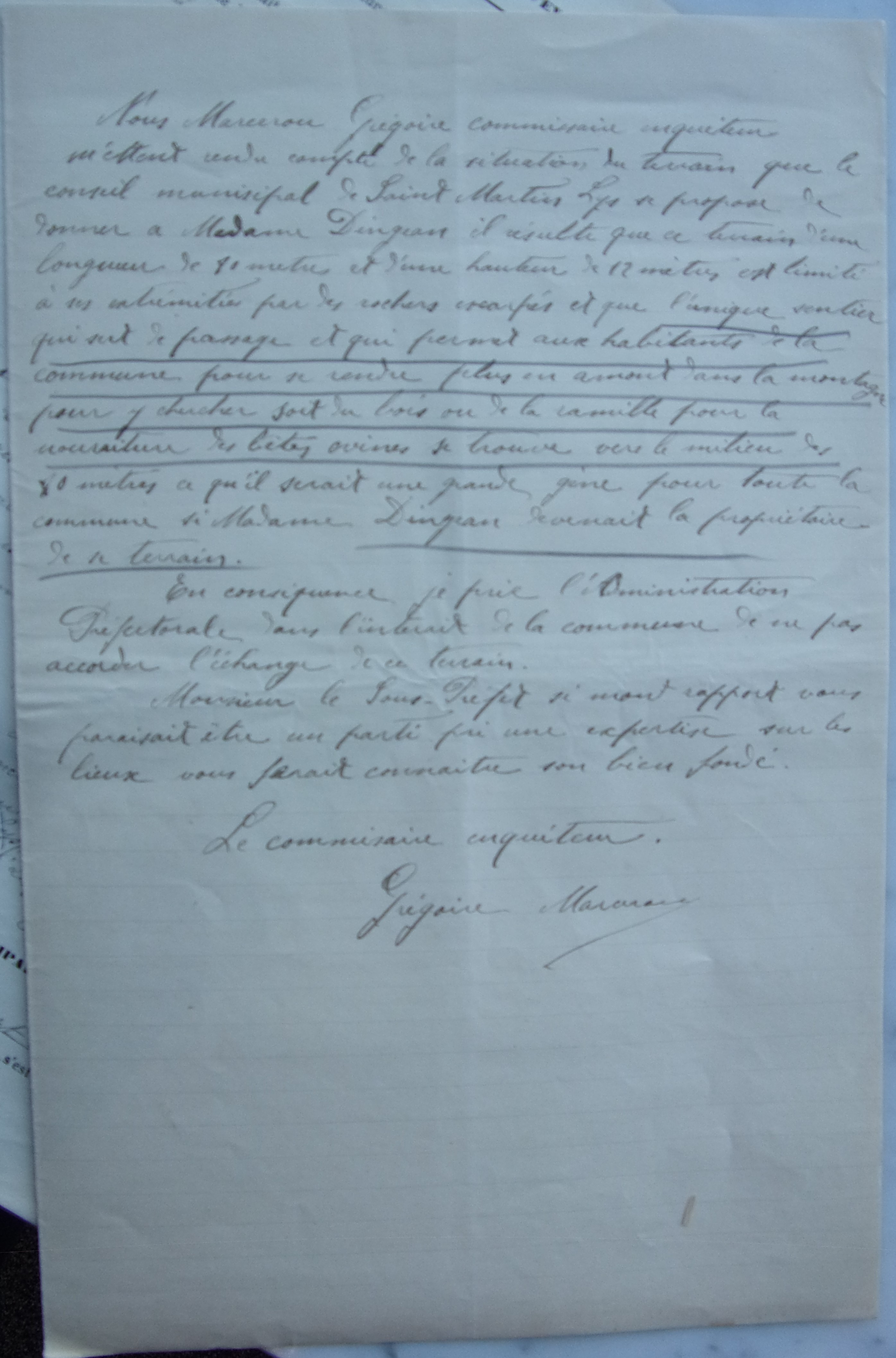 14 mars 1912 - Enquête sur l'échange de terrains avec Elisa Denjean du 13 au 15 mars p3