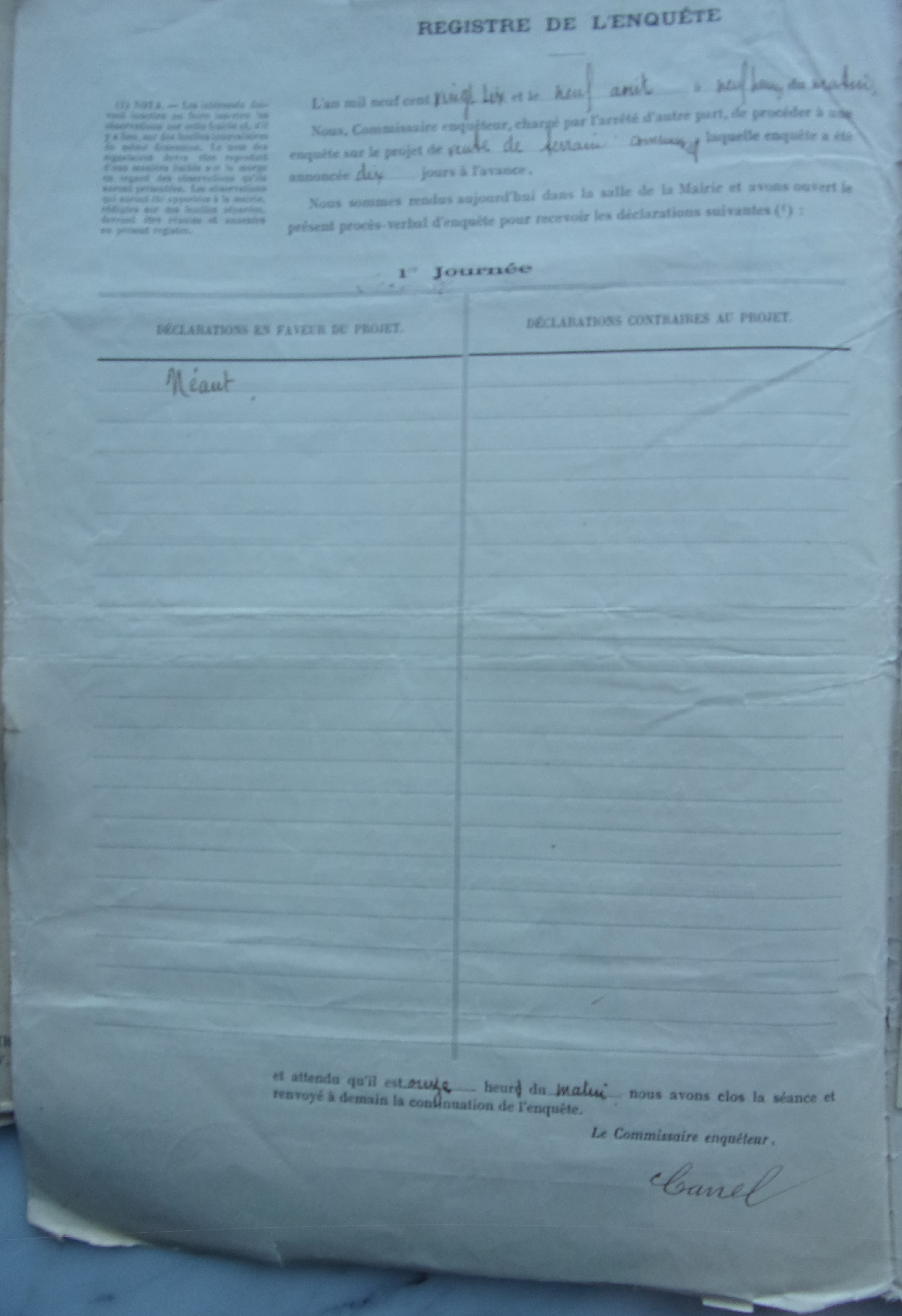 26 juillet 1926 - Enquête sur l'aliénation du terrain des Fanges par Adrien Pons p2