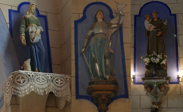 St Martin Lys, Eglise statues coté droit