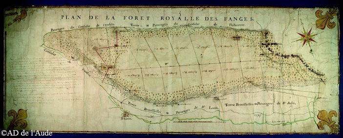 St Martin Lys, carte de la forêt des fanges