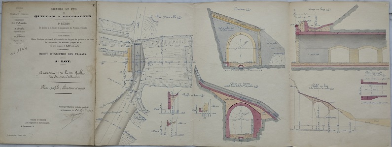 Plan de la tête du tunnel du Bourrec coté gare