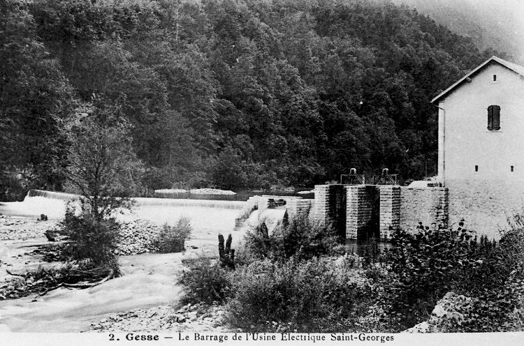 Gesse, le barrage de l'usine électrique Saint Georges