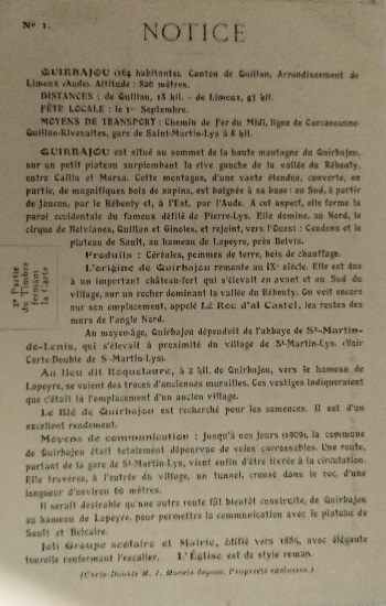 Rébenty - Quirbajou carte double - texte