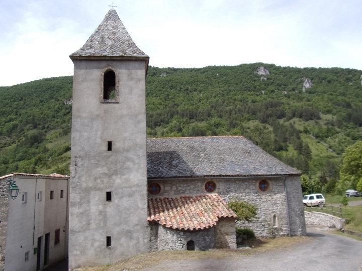 Joucou, église de Joucou, vue arrière