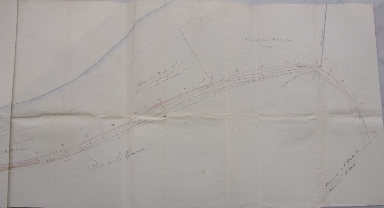 St Martin Lys, plan du déplacement de la route entre le Rébenty et le pont d'Aliès - 4