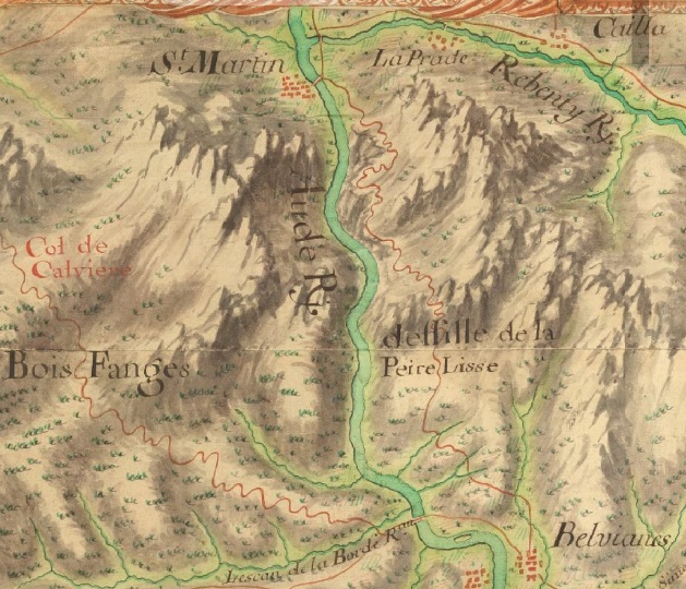 Carte du chemin de la Pierre Lys en 1722