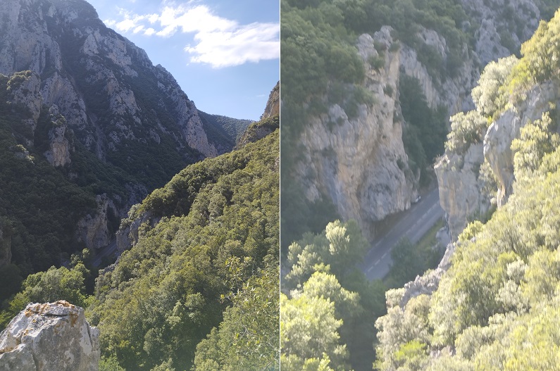 St Martin Lys, Le fond des gorges depuis le rocher à tête de bonhomme