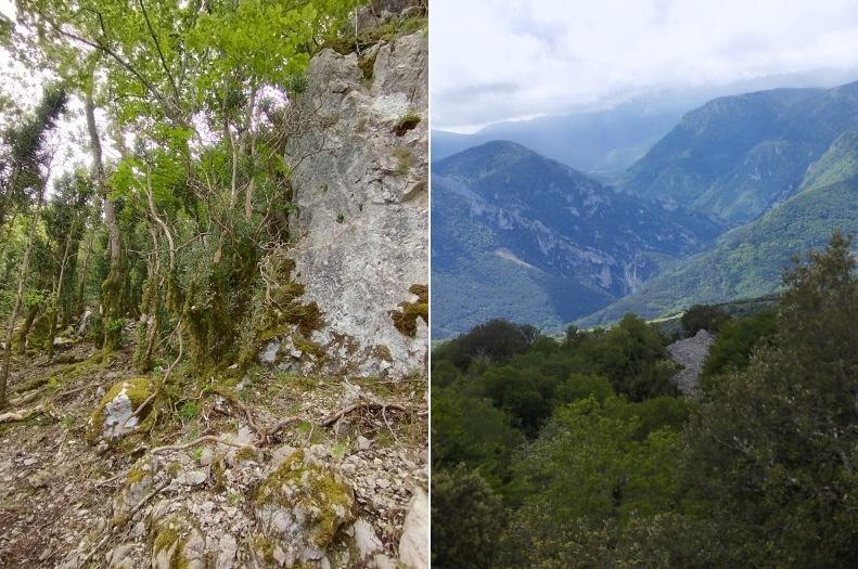 Arrivée sur le plateau de l'éperon rocheux
