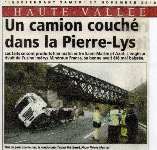 St Martin Lys, accident du pont du Bourrec du 27-11-2010