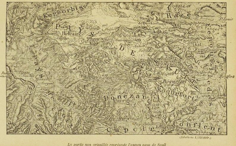 PLan du Pays de Sault avec Saint Martin de Taissac