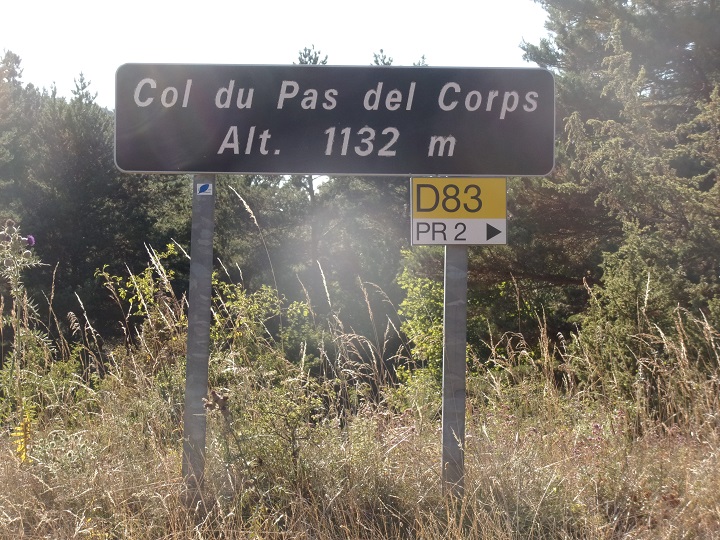 Col du Pas del Corps - panneau indicatif