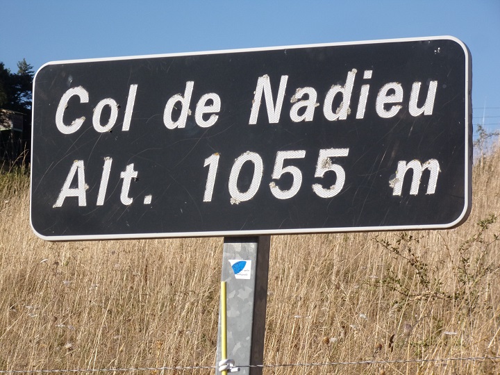 Col de Nadieu - panneau indicatif