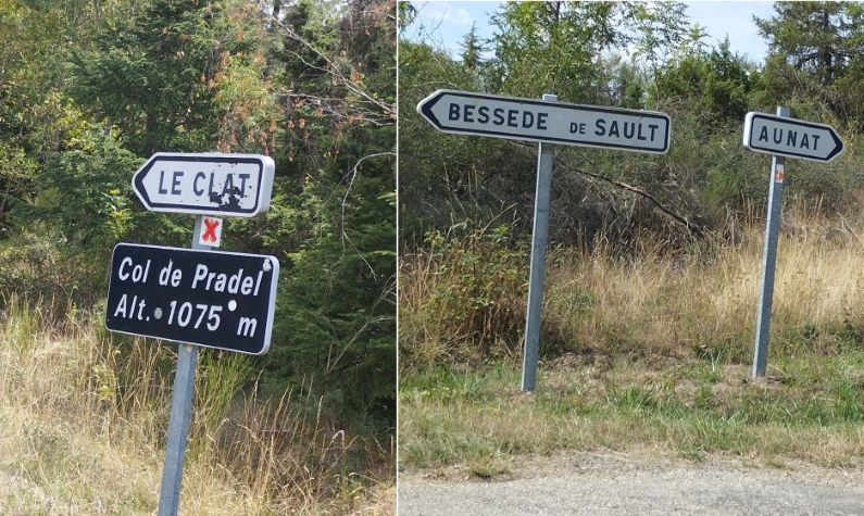 Bessède-de-Sault, Carrefour des route de Bessède, Clat et Aunat