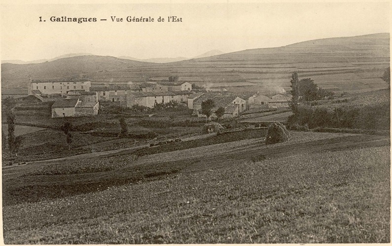 Galinagues, Carte postale ancienne, Vue générale de l'est