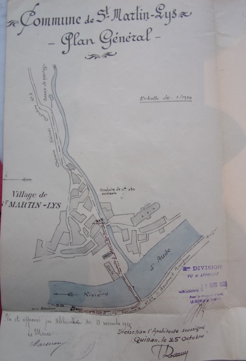 St Martin Lys, plan pour prolongation du réseau rive gauche