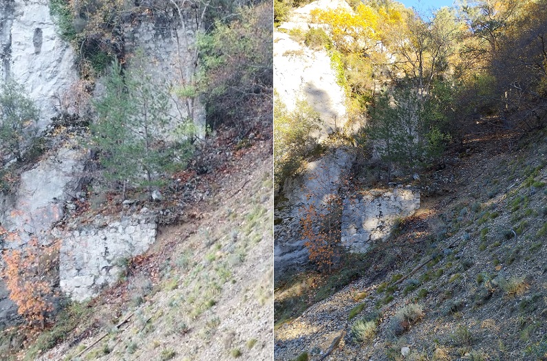 Gorges de St Gorges, premier ouvrage porté sur la carte vue du bas