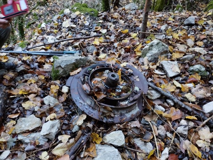 Grosse poulie du funiculaire