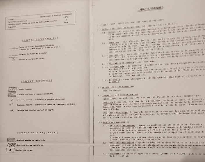 Descriptif du tunnel des Oliviers dressés par la SNCF en 1976 - 3