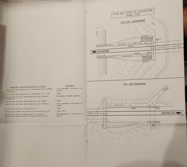 Descriptif du tunnel des Oliviers dressés par la SNCF en 1976 - 5
